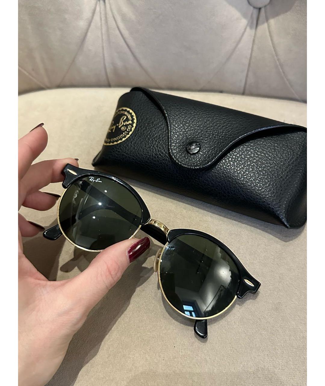 RAY BAN Черные металлические солнцезащитные очки, фото 2