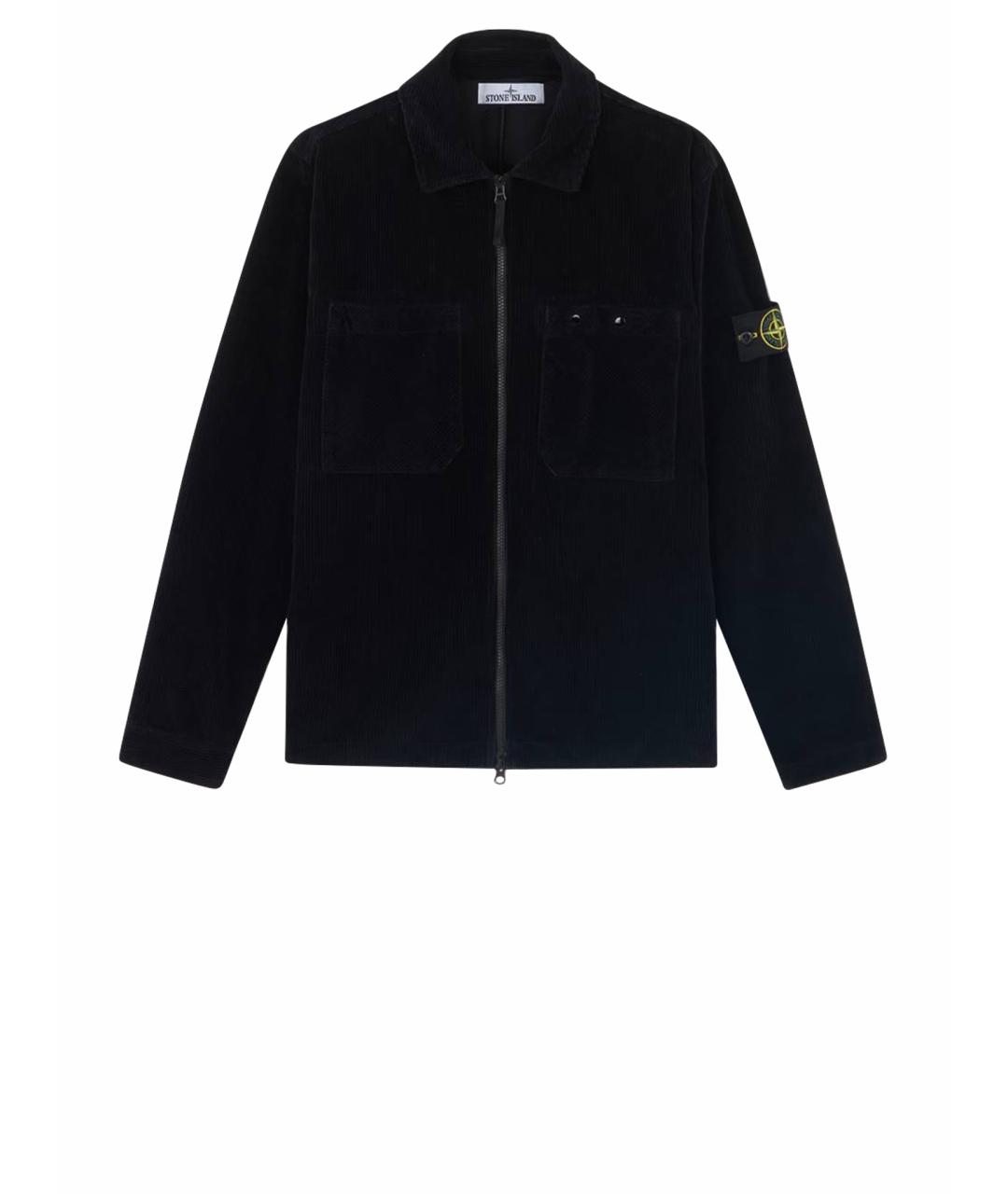 STONE ISLAND Темно-синяя велюровая куртка, фото 1