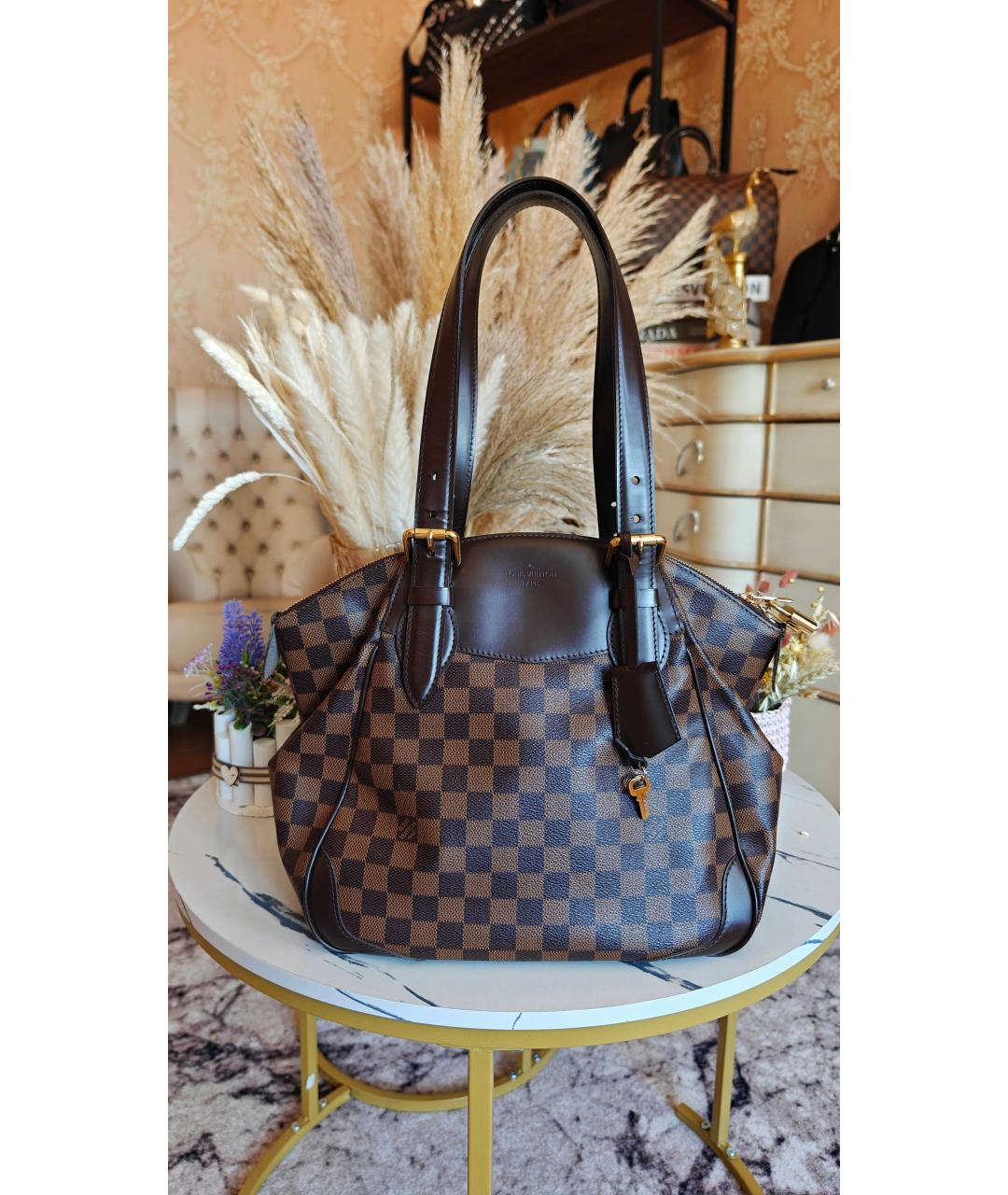 LOUIS VUITTON Коричневая сумка с короткими ручками, фото 9