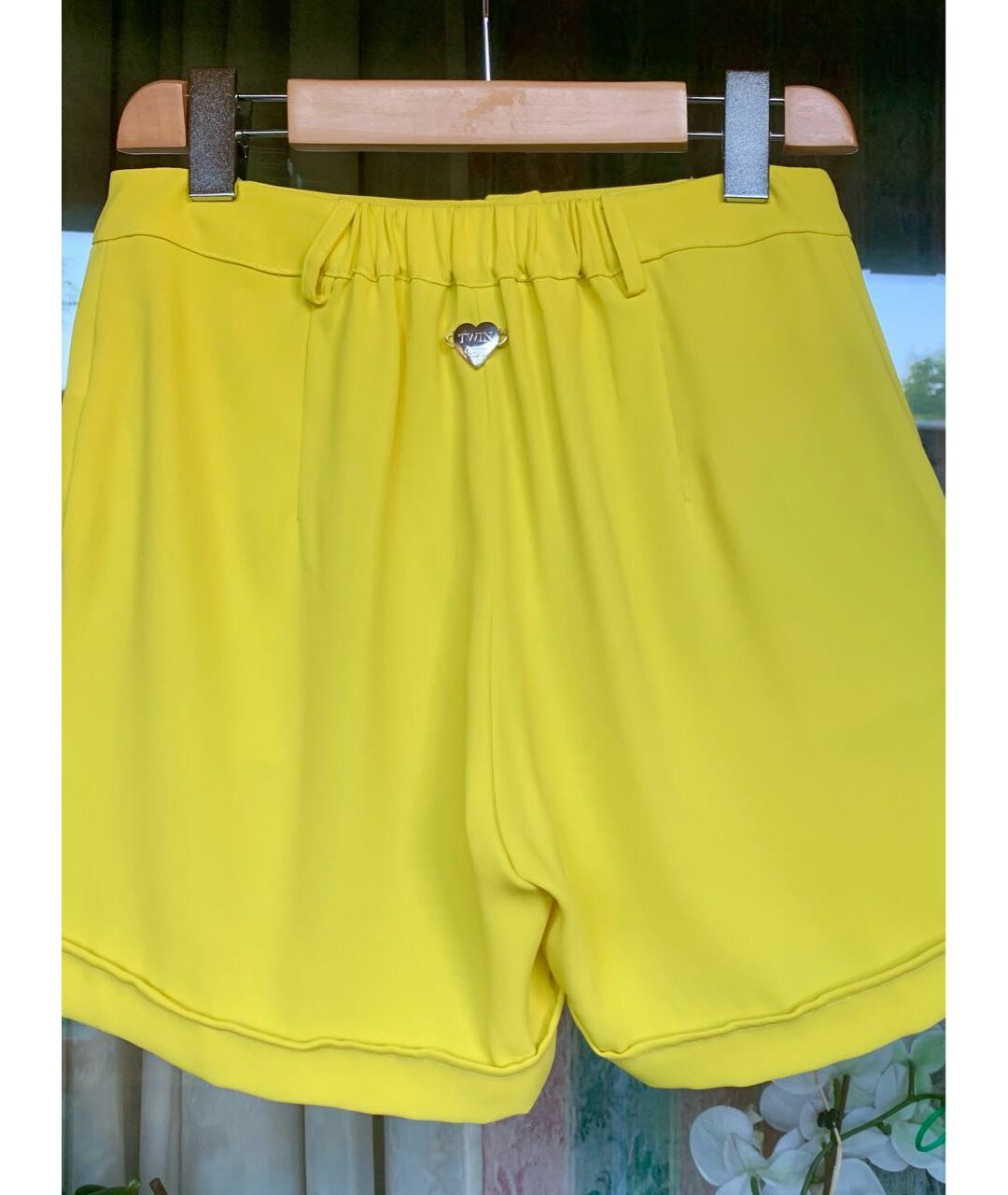 TWIN-SET Желтые вискозные шорты, фото 6