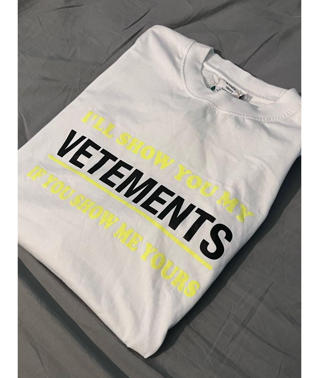 VETEMENTS Белая хлопковая футболка, фото 4