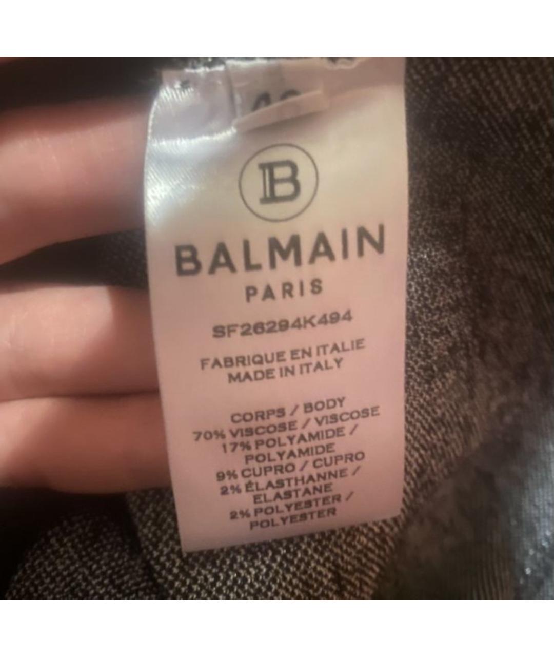 BALMAIN Черное вискозное повседневное платье, фото 4