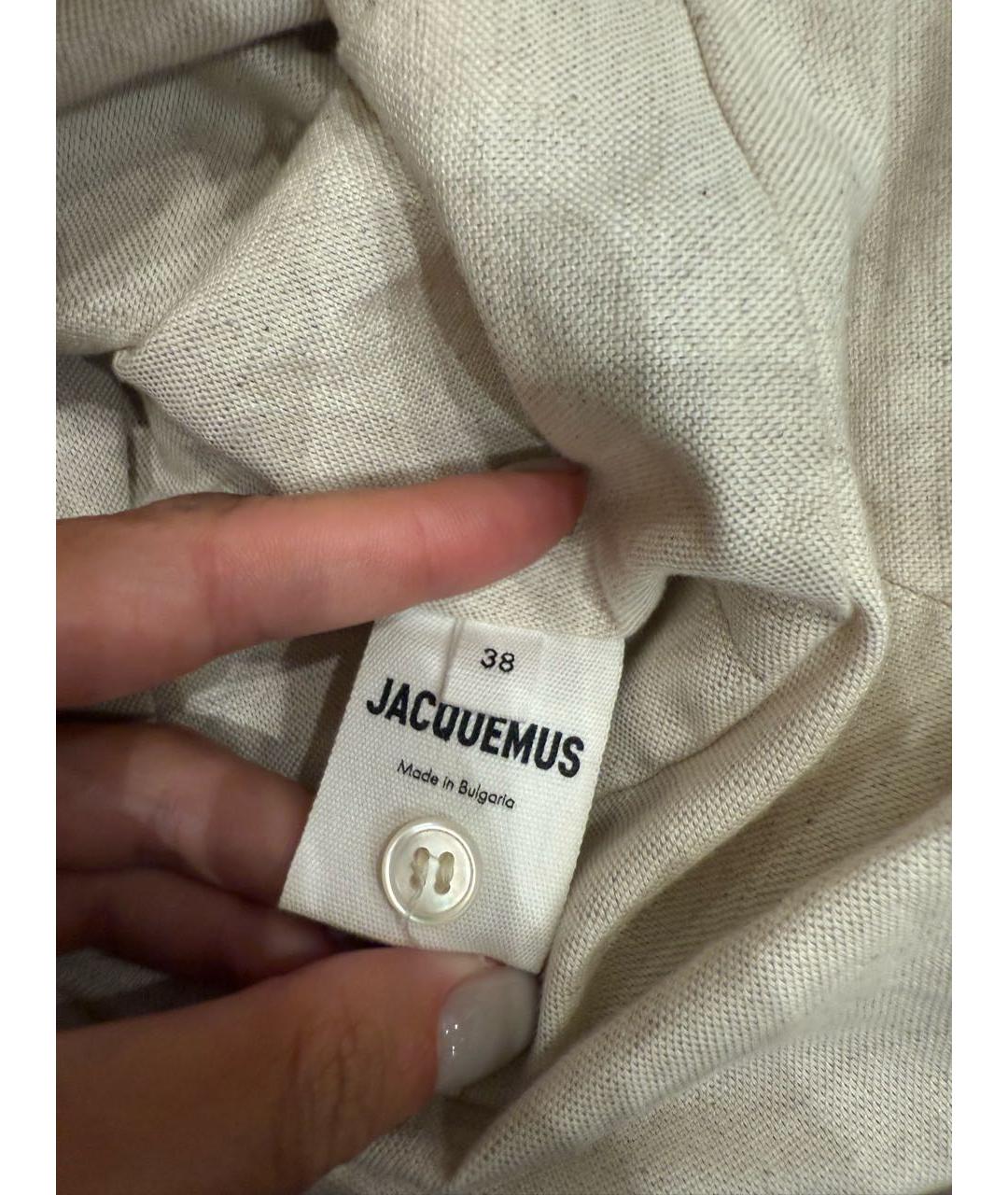 JACQUEMUS Бежевая рубашка, фото 4