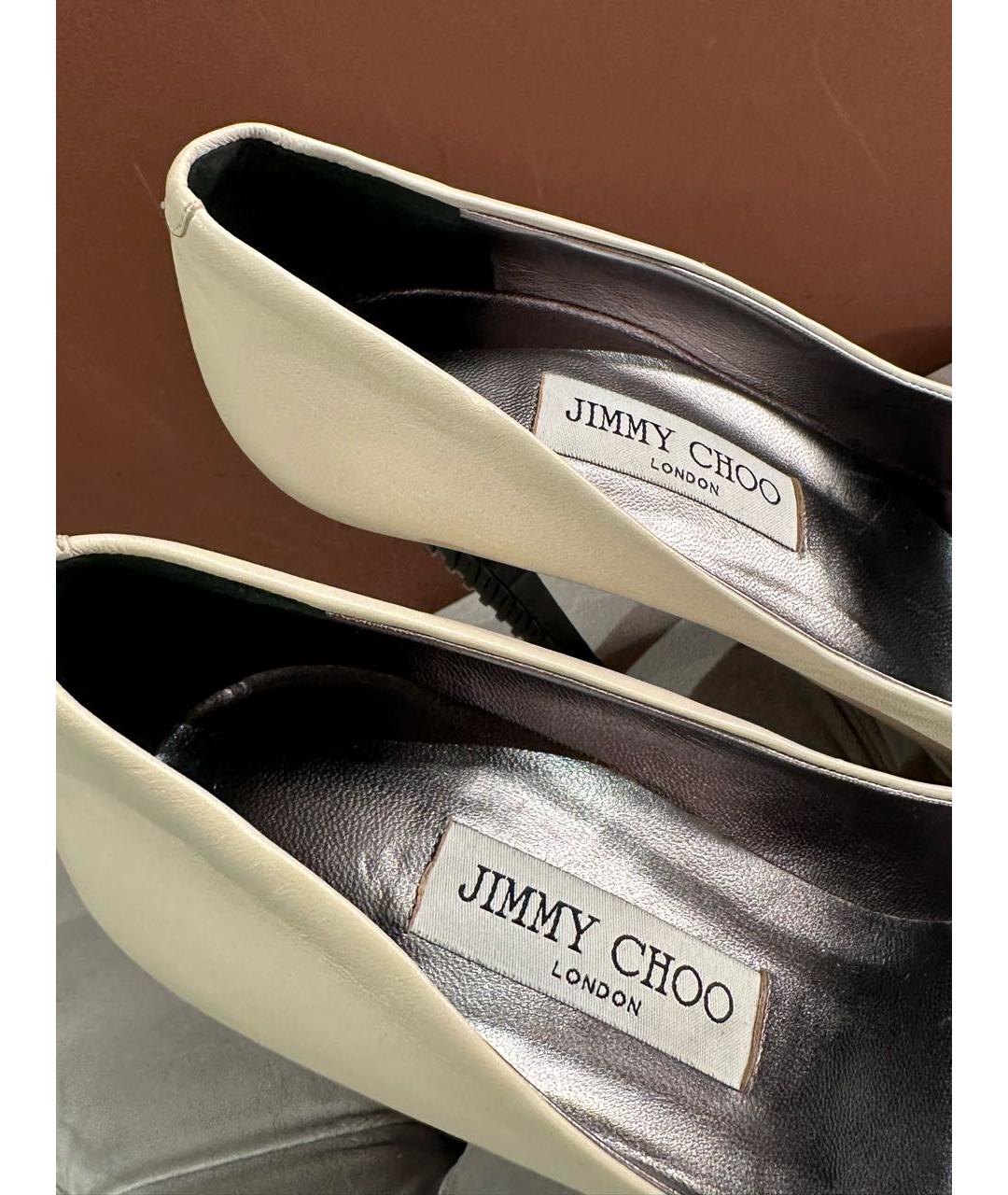 JIMMY CHOO Белые кожаные туфли, фото 3