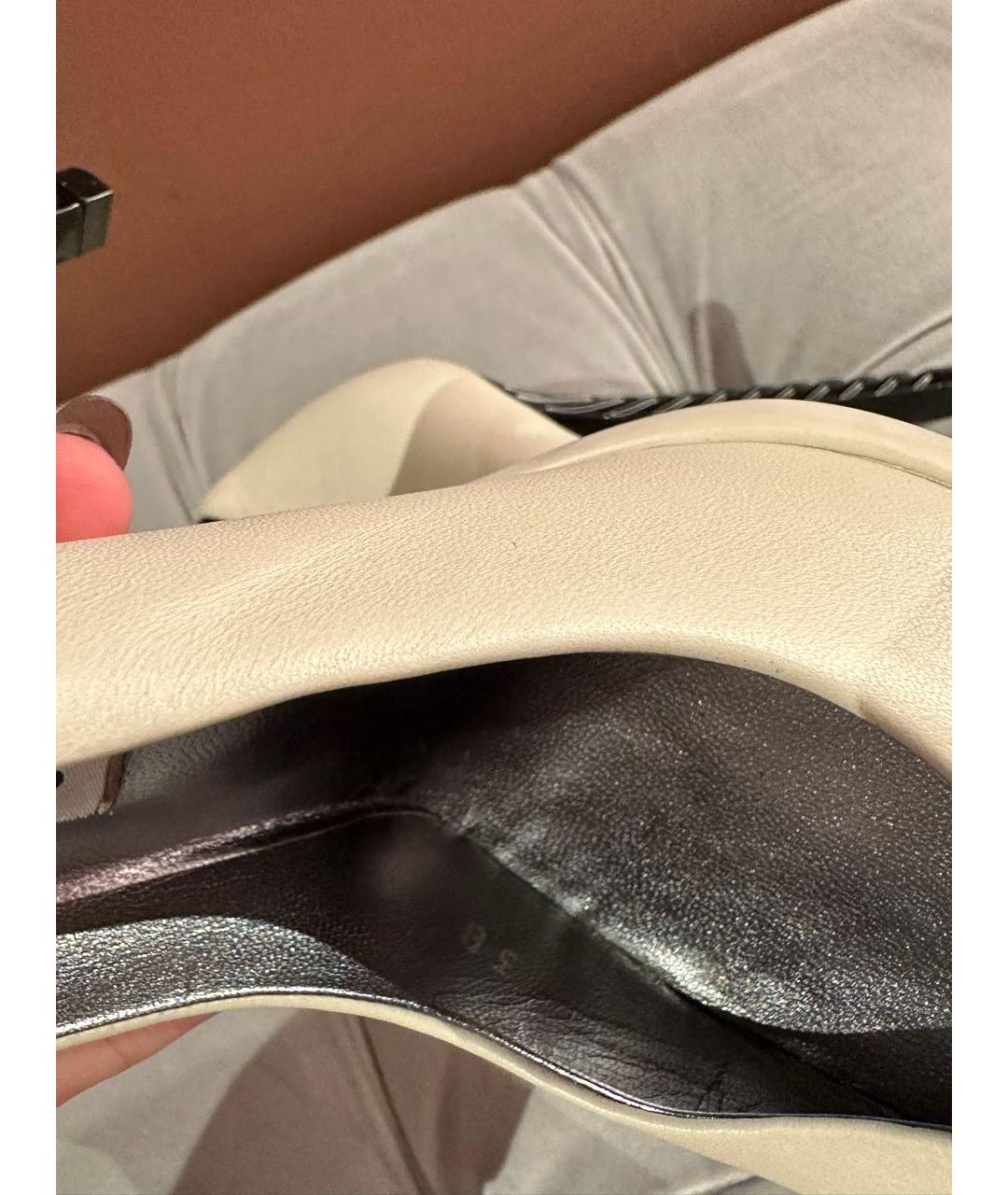 JIMMY CHOO Белые кожаные туфли, фото 5