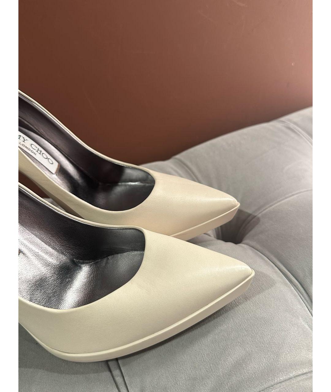 JIMMY CHOO Белые кожаные туфли, фото 2