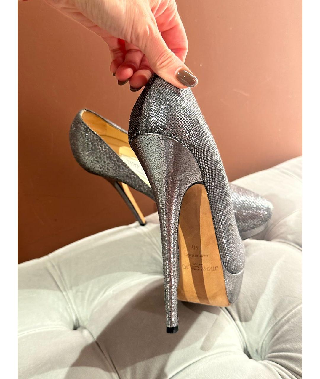JIMMY CHOO Серебряные туфли, фото 4