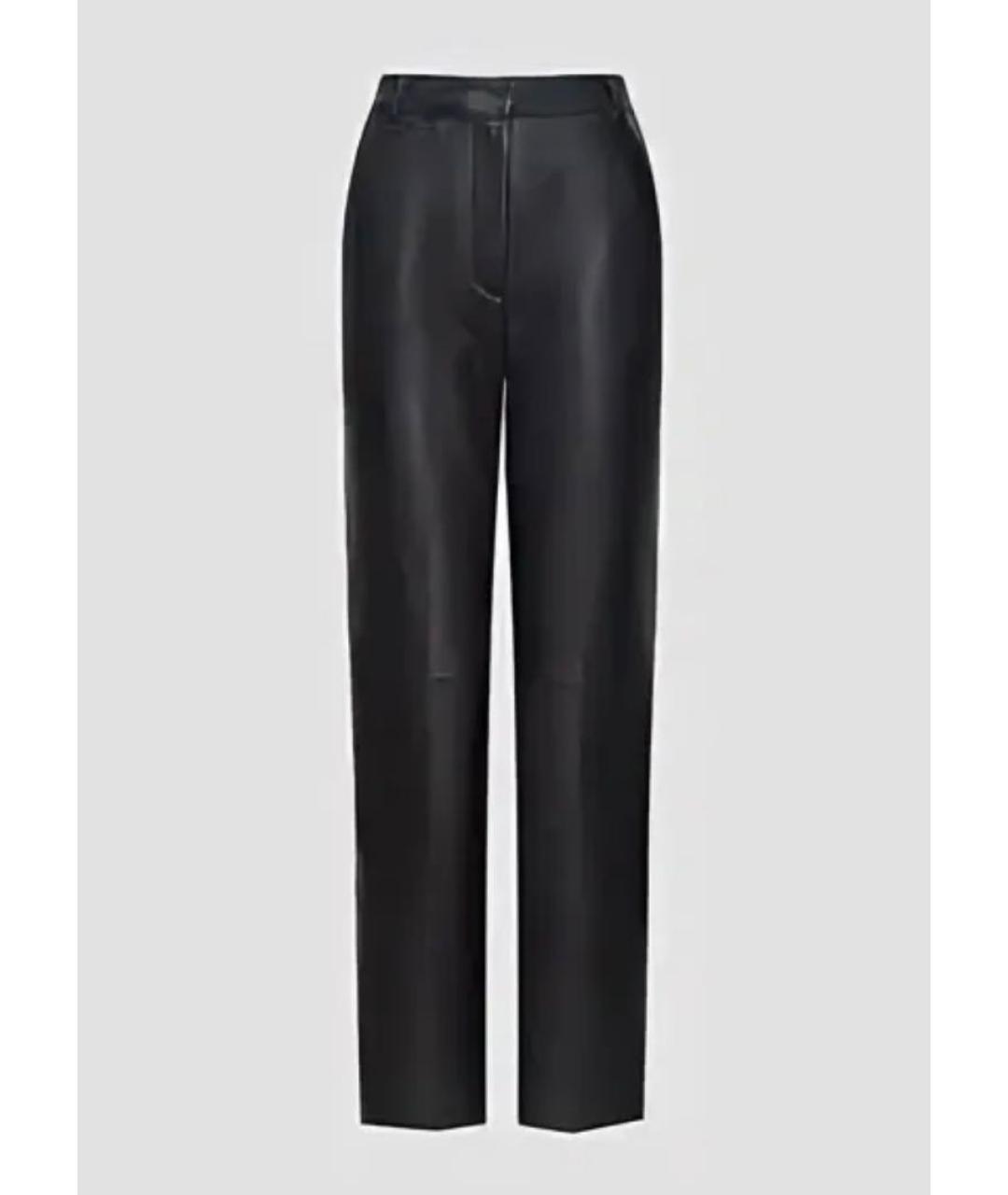 12 STOREEZ Черные кожаные прямые брюки, фото 7