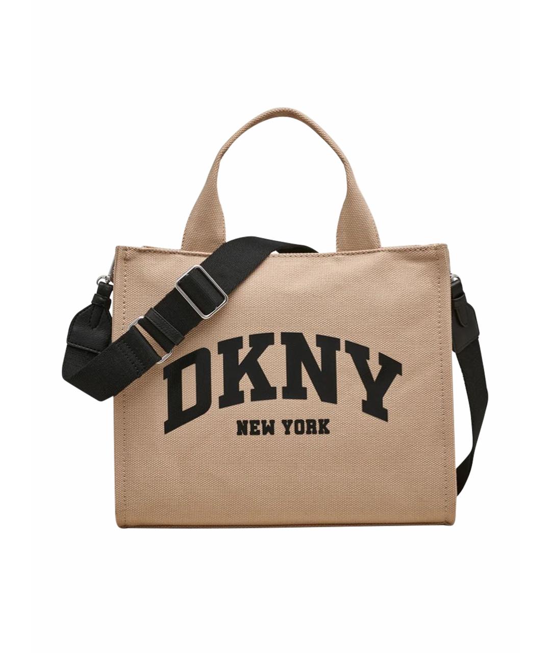 DKNY Бежевая хлопковая сумка тоут, фото 1