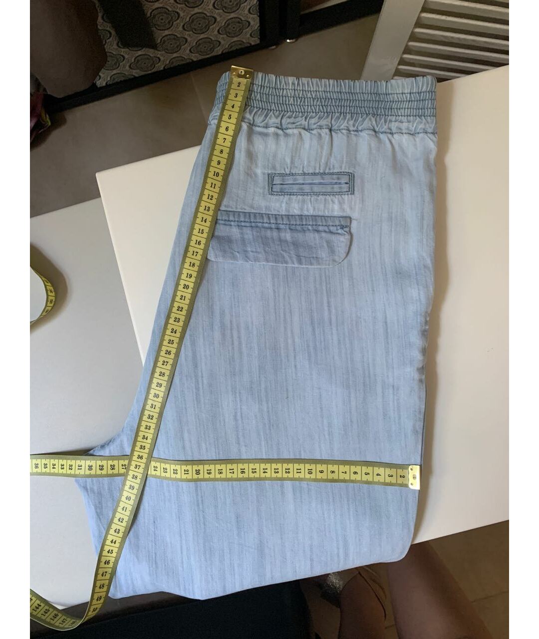 DESIGNERS REMIX Голубые хлопковые прямые джинсы, фото 3