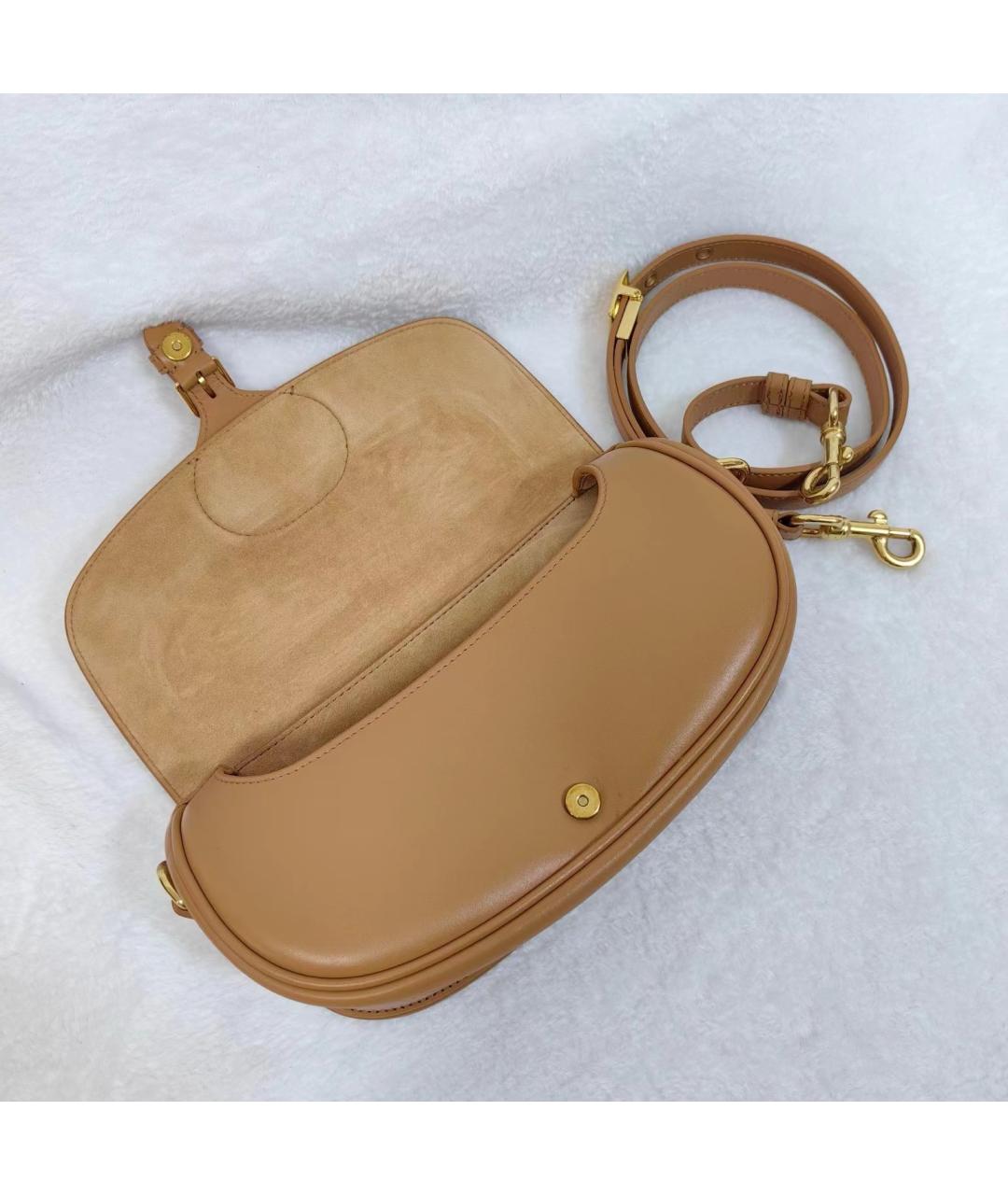 CHRISTIAN DIOR Коричневая кожаная сумка через плечо, фото 6