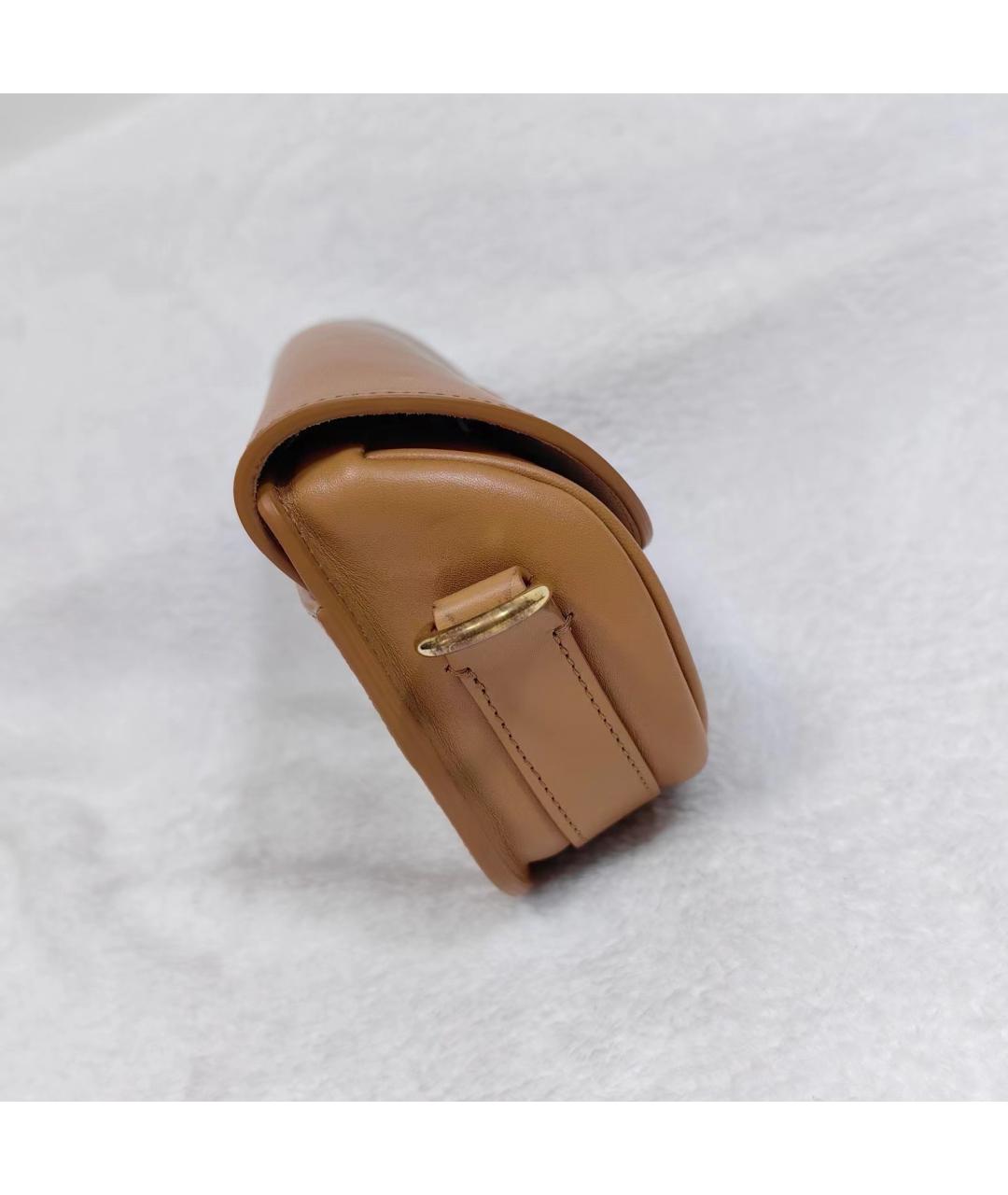 CHRISTIAN DIOR Коричневая кожаная сумка через плечо, фото 3