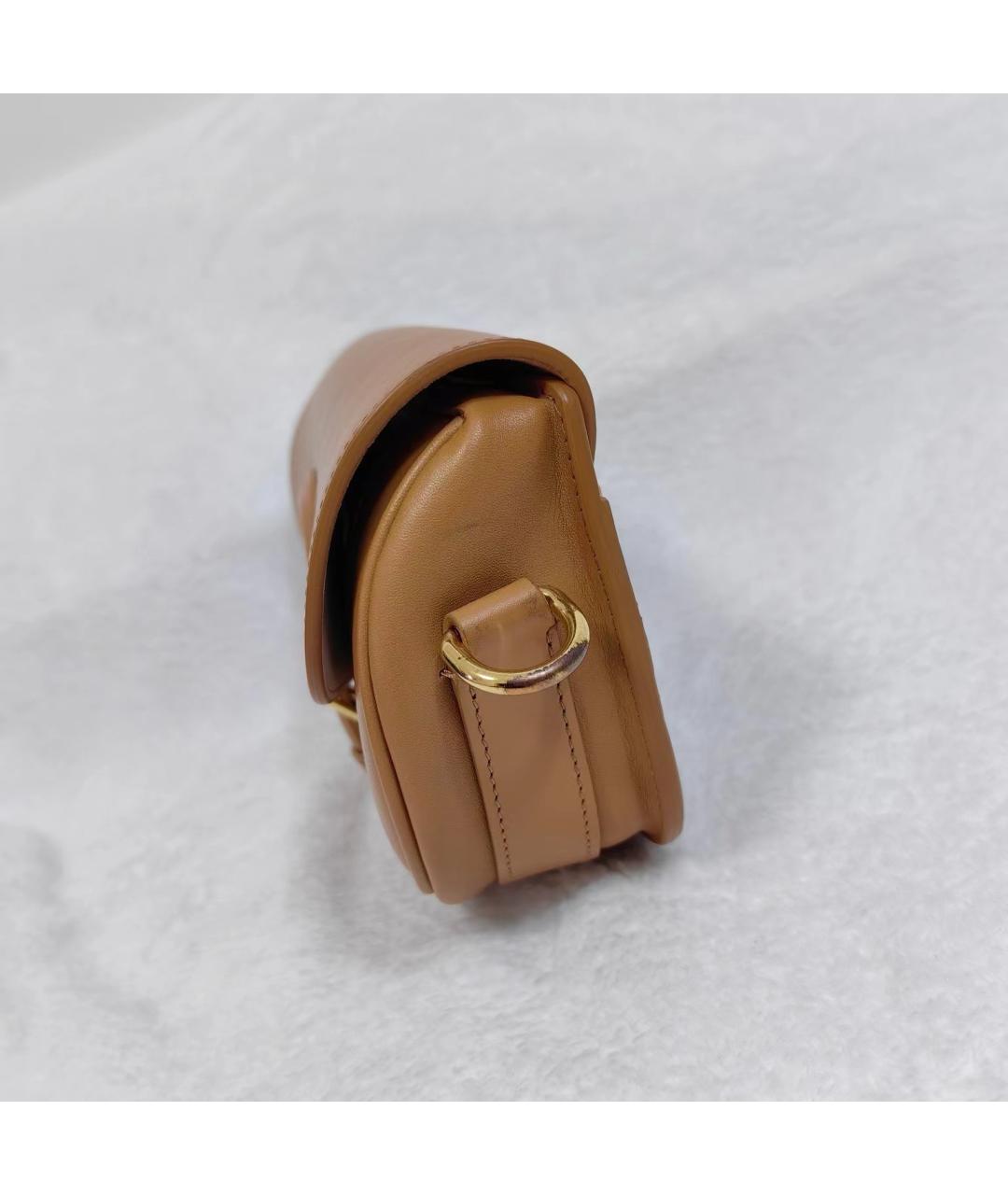 CHRISTIAN DIOR Коричневая кожаная сумка через плечо, фото 4