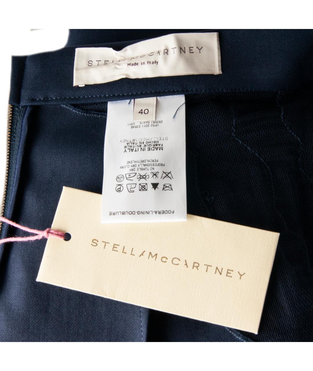 STELLA MCCARTNEY Темно-синяя хлопковая юбка миди, фото 5