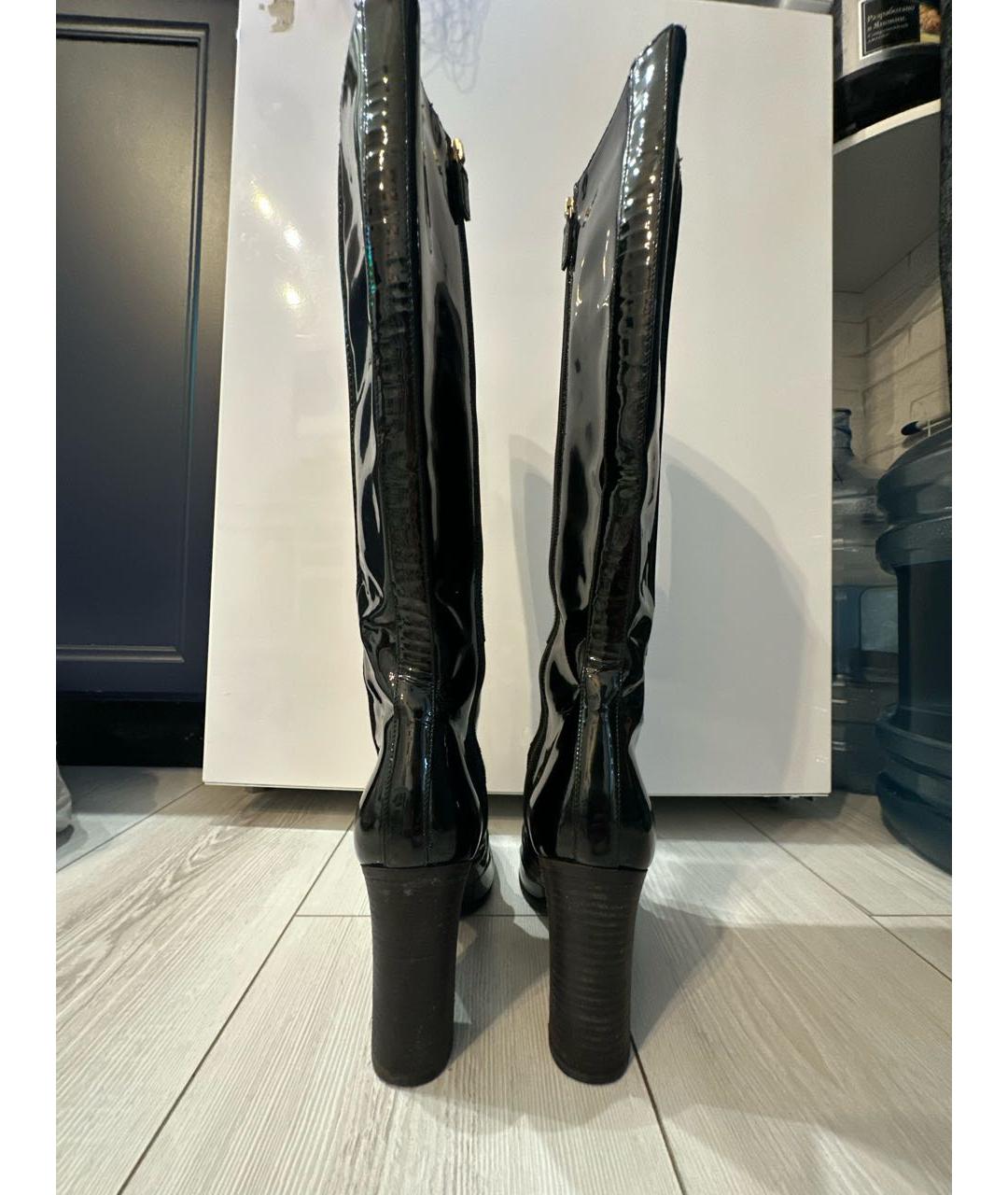 GUCCI Черные сапоги из лакированной кожи, фото 4