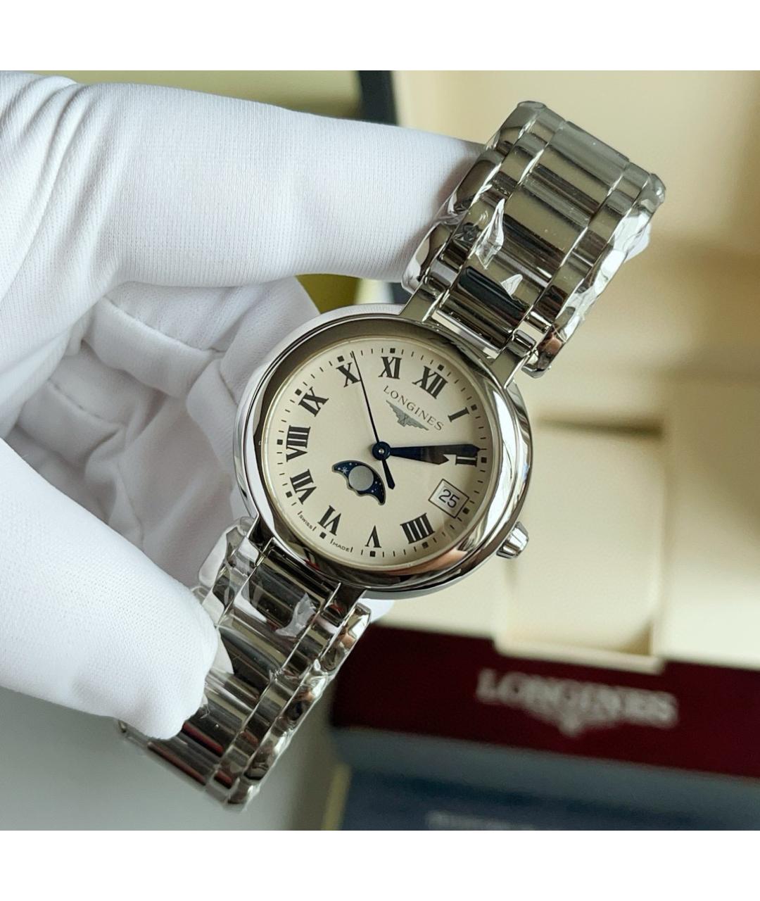 LONGINES Серебряные металлические часы, фото 6