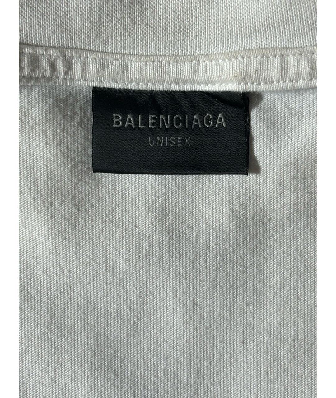 BALENCIAGA Белая хлопковая футболка, фото 7