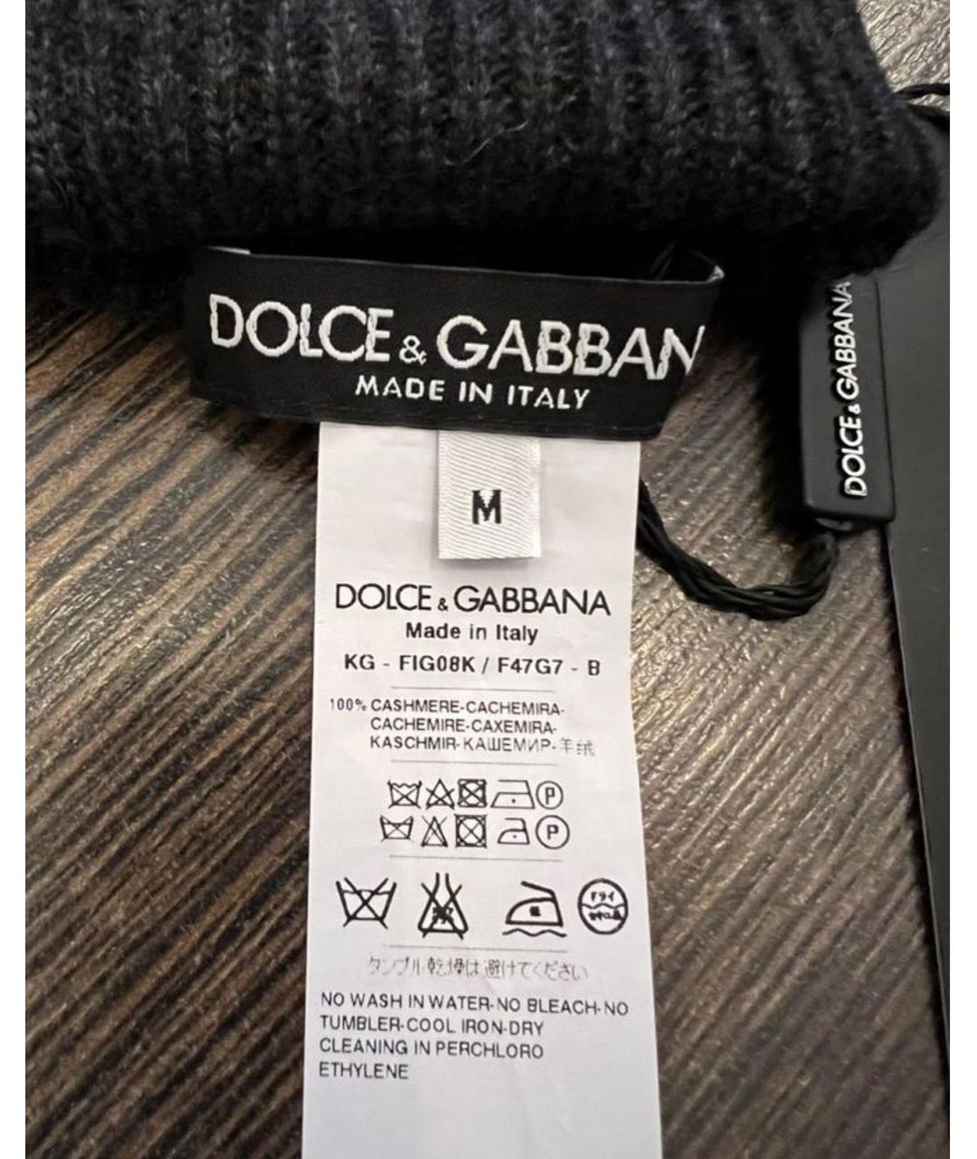 DOLCE&GABBANA Черные кашемировые перчатки, фото 4