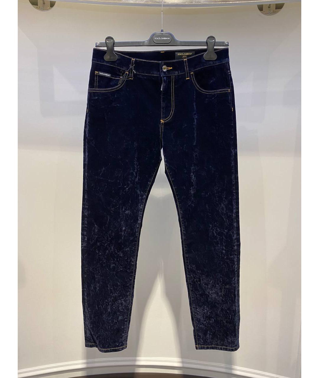 DOLCE&GABBANA Темно-синие повседневные брюки, фото 3