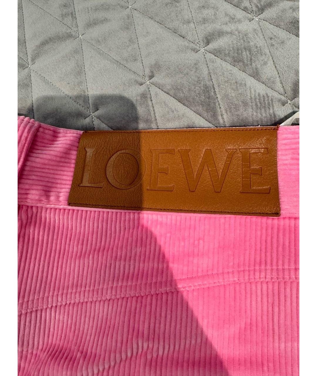 LOEWE Розовые велюровые брюки широкие, фото 6