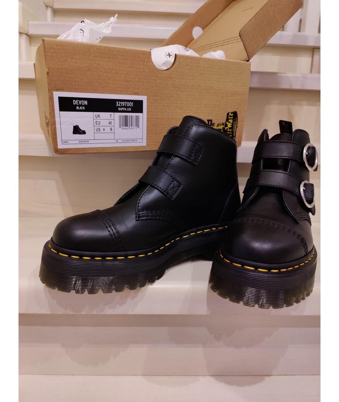 DR. MARTENS Черные кожаные ботинки, фото 5