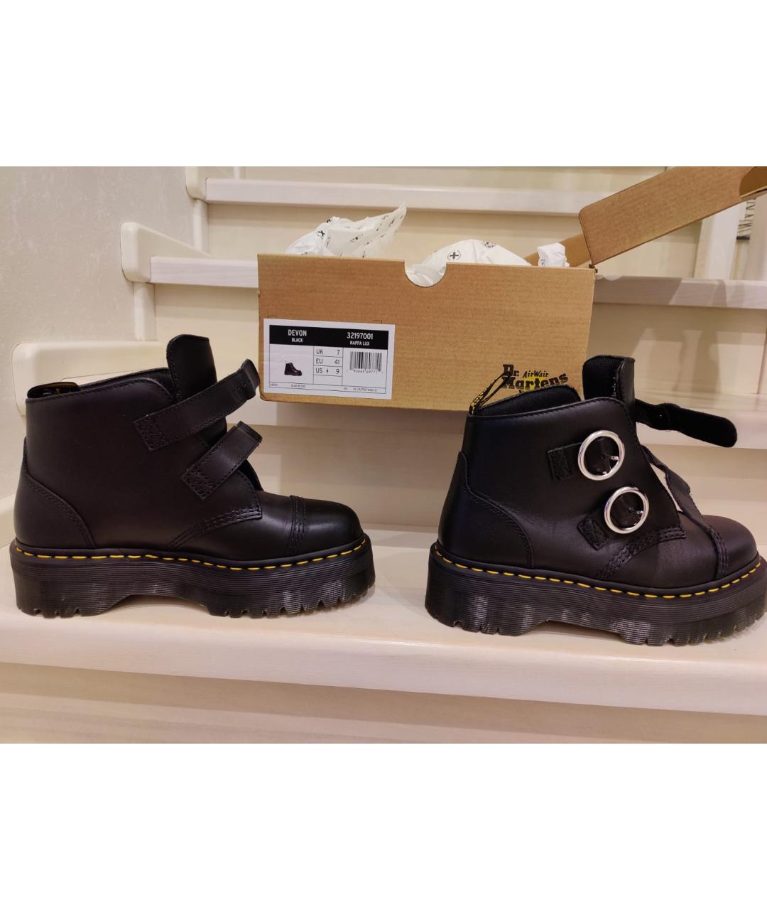 DR. MARTENS Черные кожаные ботинки, фото 6