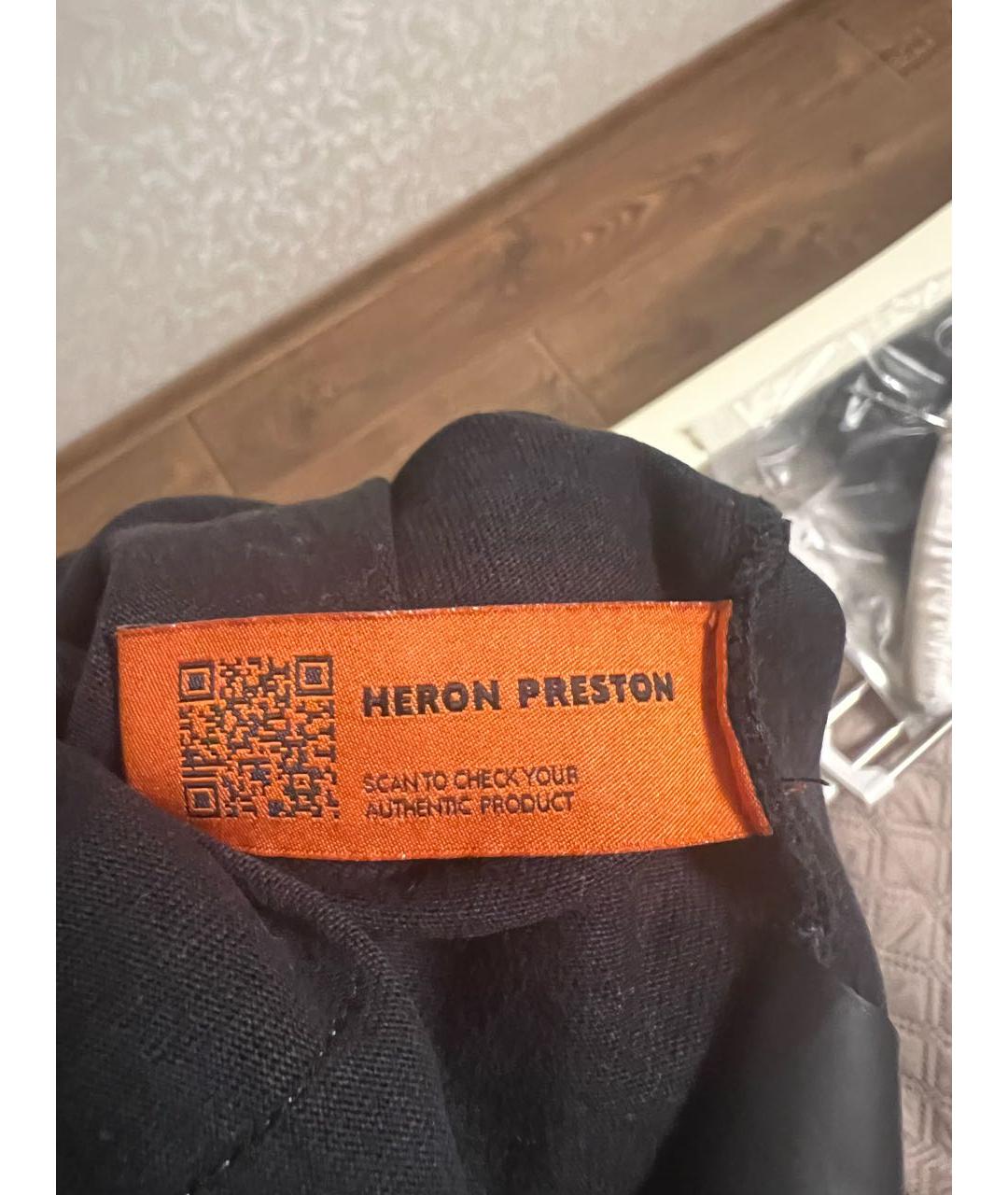 HERON PRESTON Черное хлопко-эластановое повседневное платье, фото 3