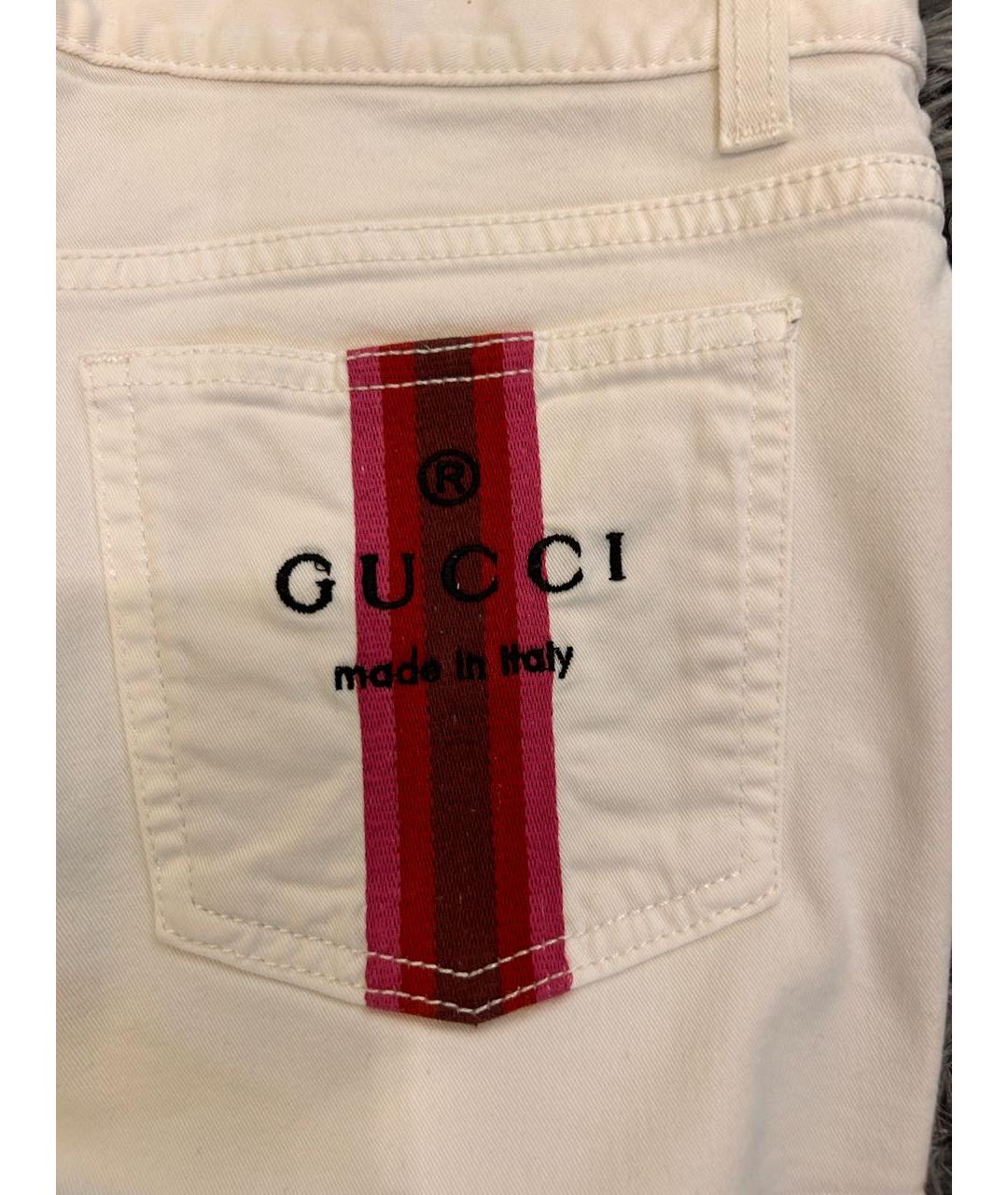 GUCCI Белые деним шорты, фото 4