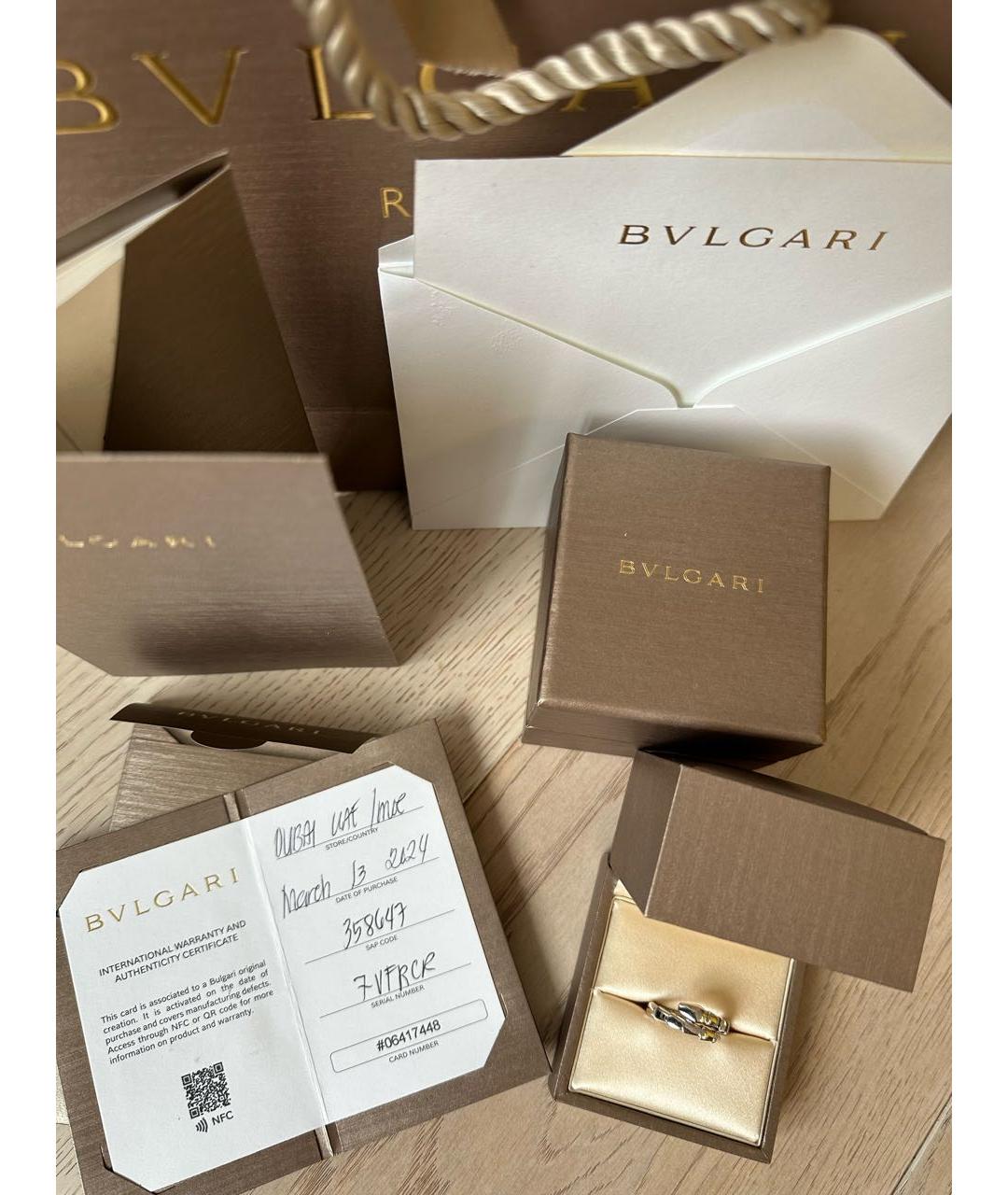 BVLGARI Серебряное кольцо из белого золота, фото 7