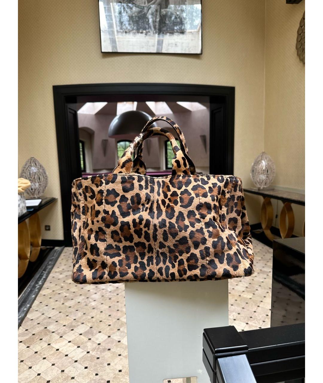 PRADA Коричневая шерстяная сумка тоут, фото 3