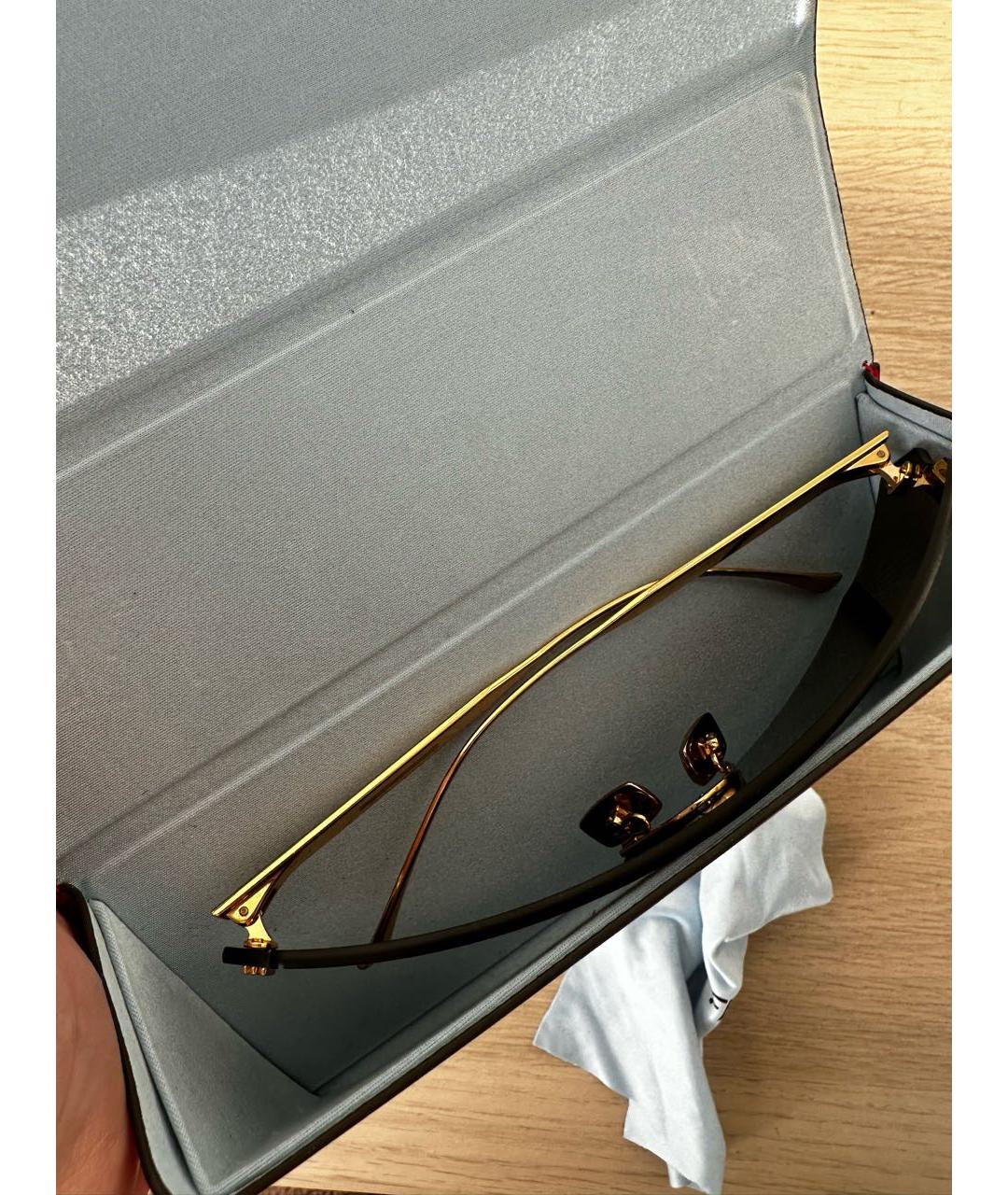 FENDI Золотые металлические солнцезащитные очки, фото 5