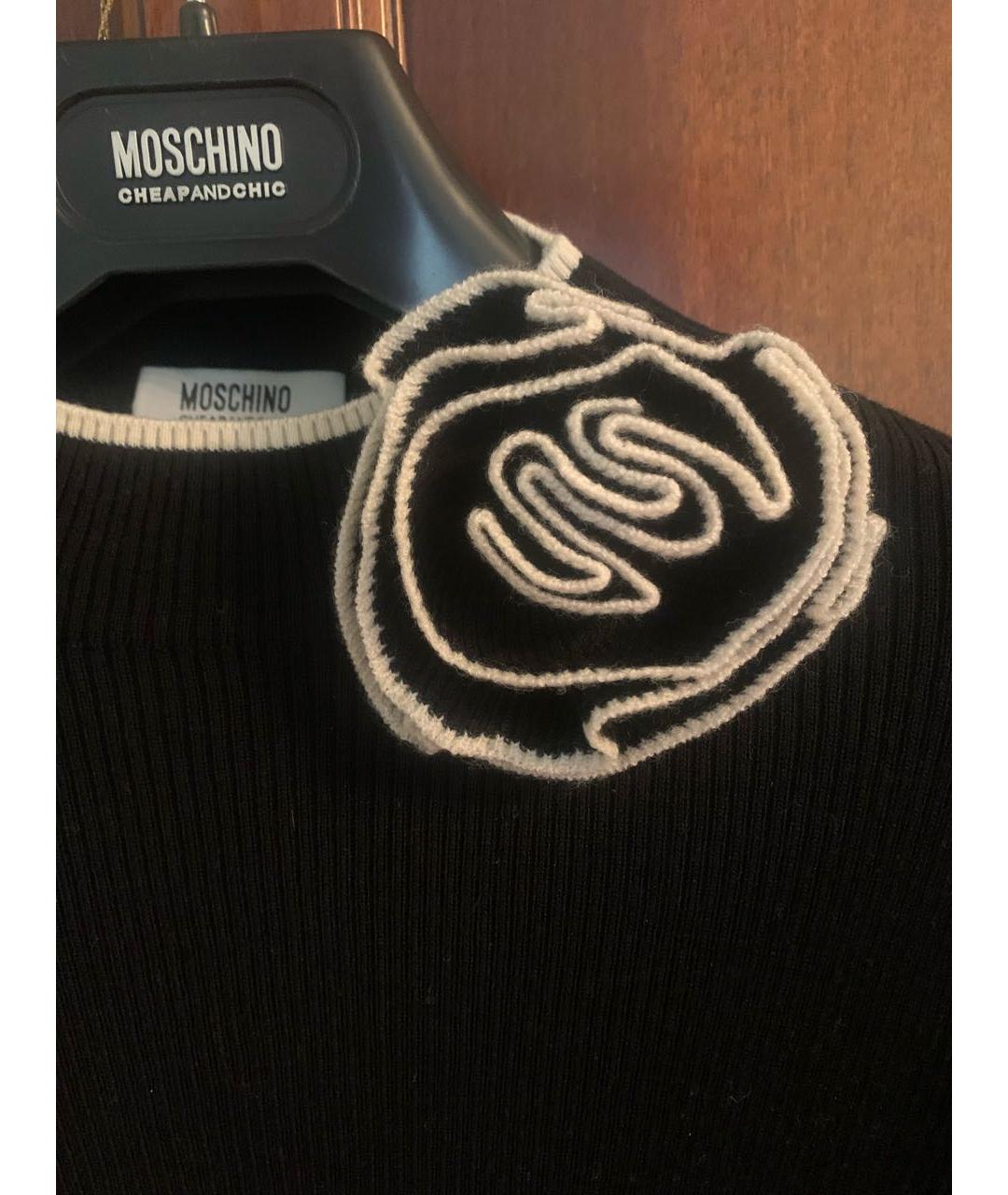 MOSCHINO Черный шерстяной джемпер / свитер, фото 3