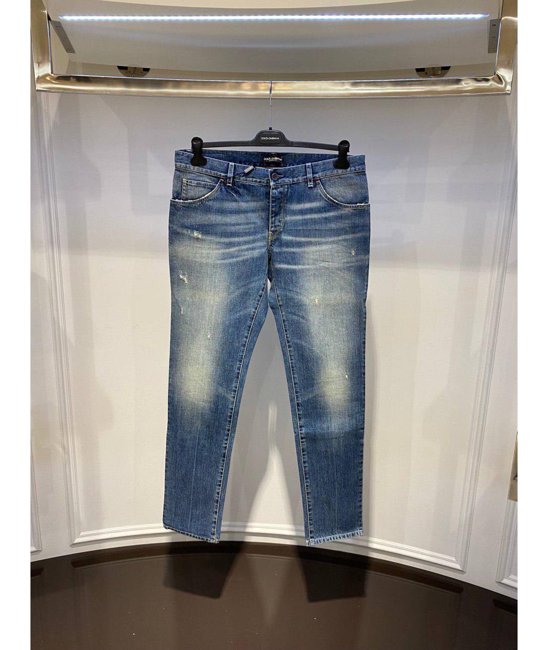 DOLCE&GABBANA Синие прямые джинсы, фото 3