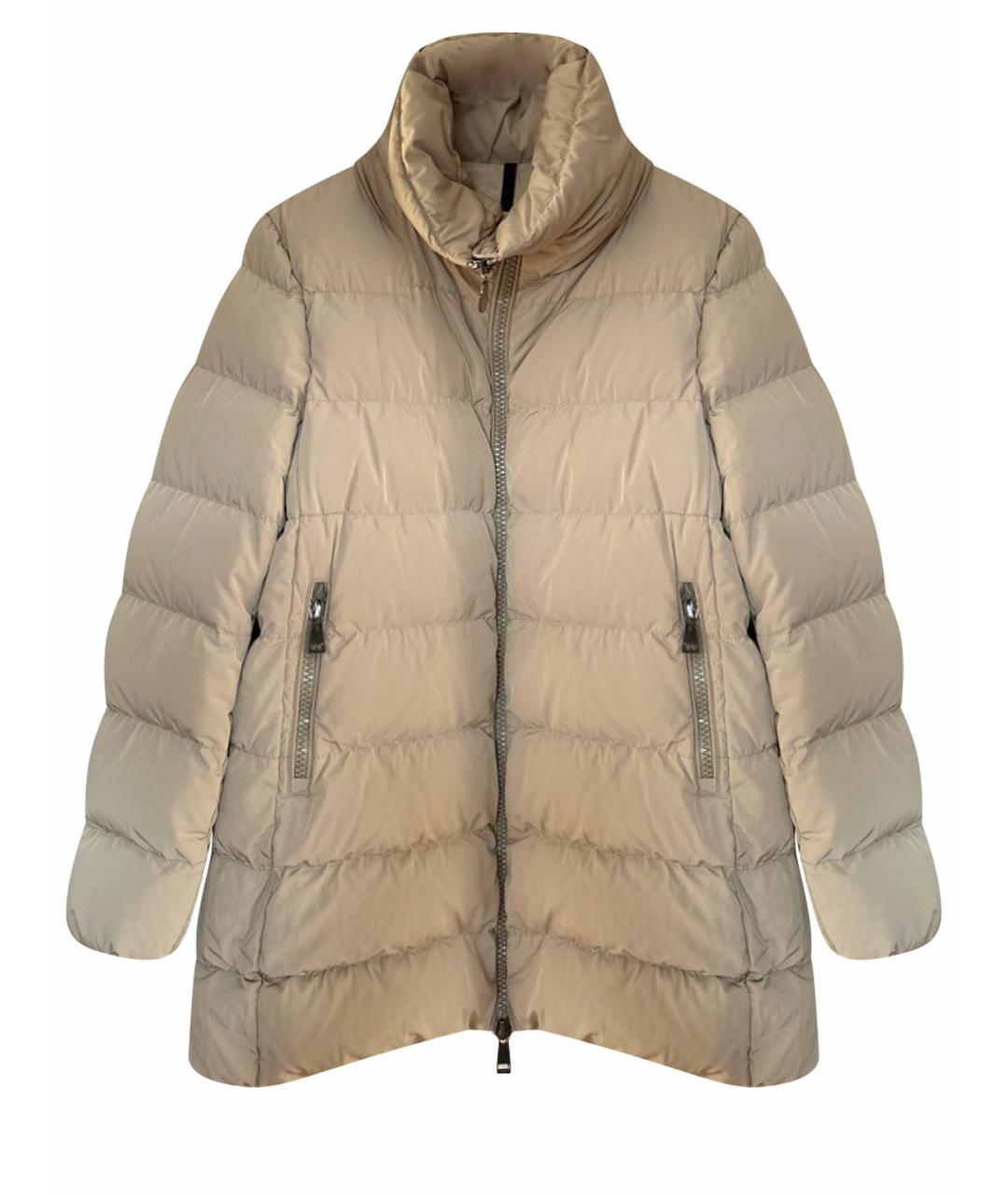 MONCLER Бежевый синтетический пуховик, фото 1