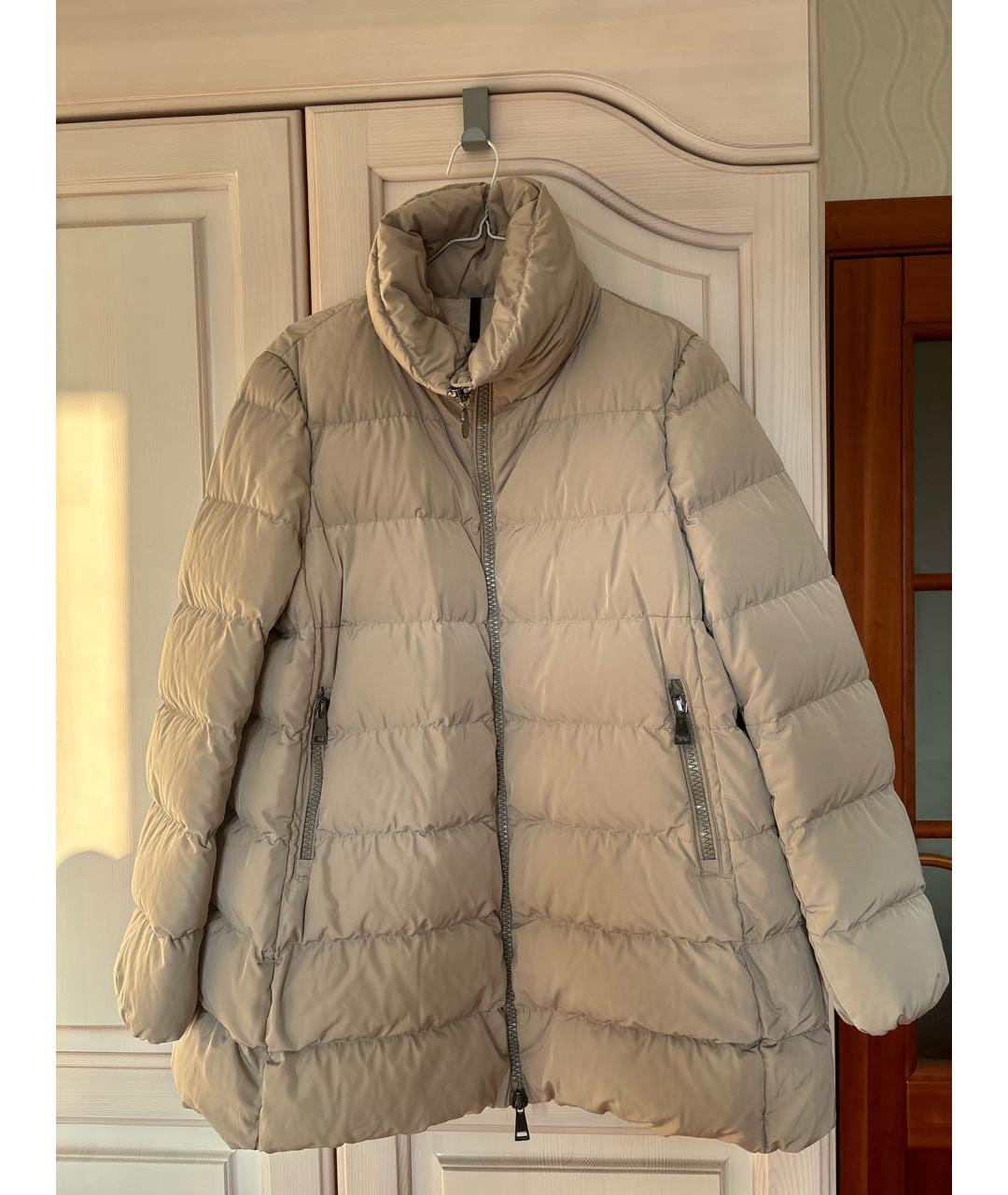 MONCLER Бежевый синтетический пуховик, фото 9