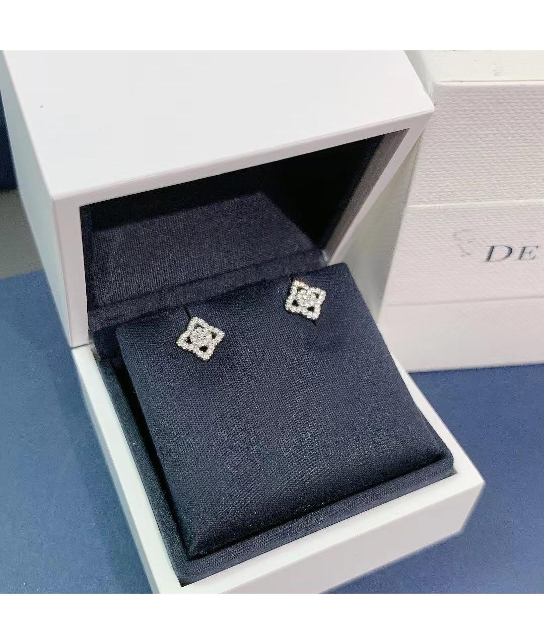 DE BEERS Серебряные серьги из белого золота, фото 3