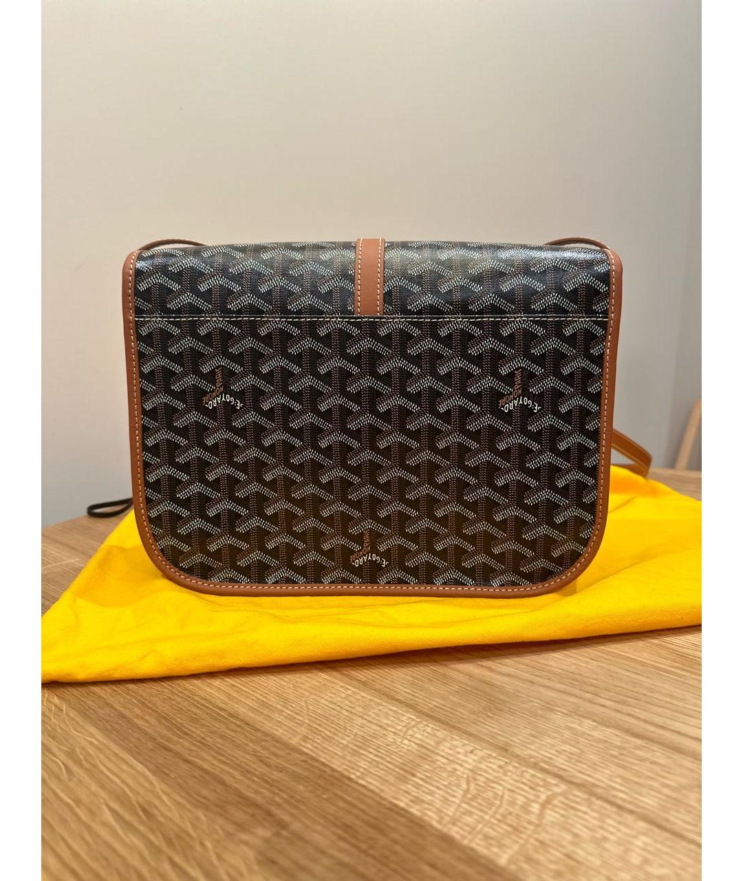 GOYARD Коричневая кожаная сумка на плечо, фото 3