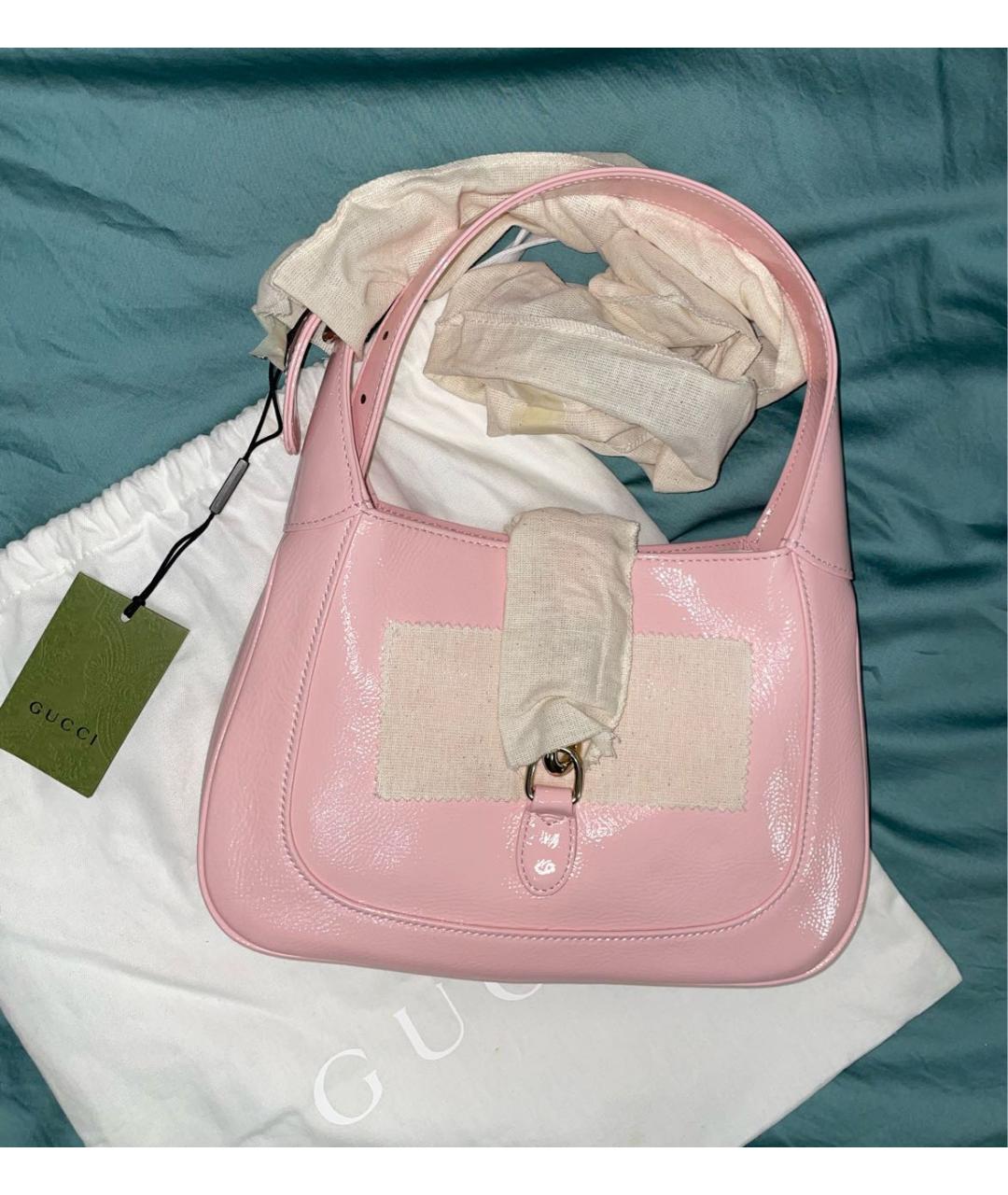 GUCCI Розовая сумка с короткими ручками из лакированной кожи, фото 7