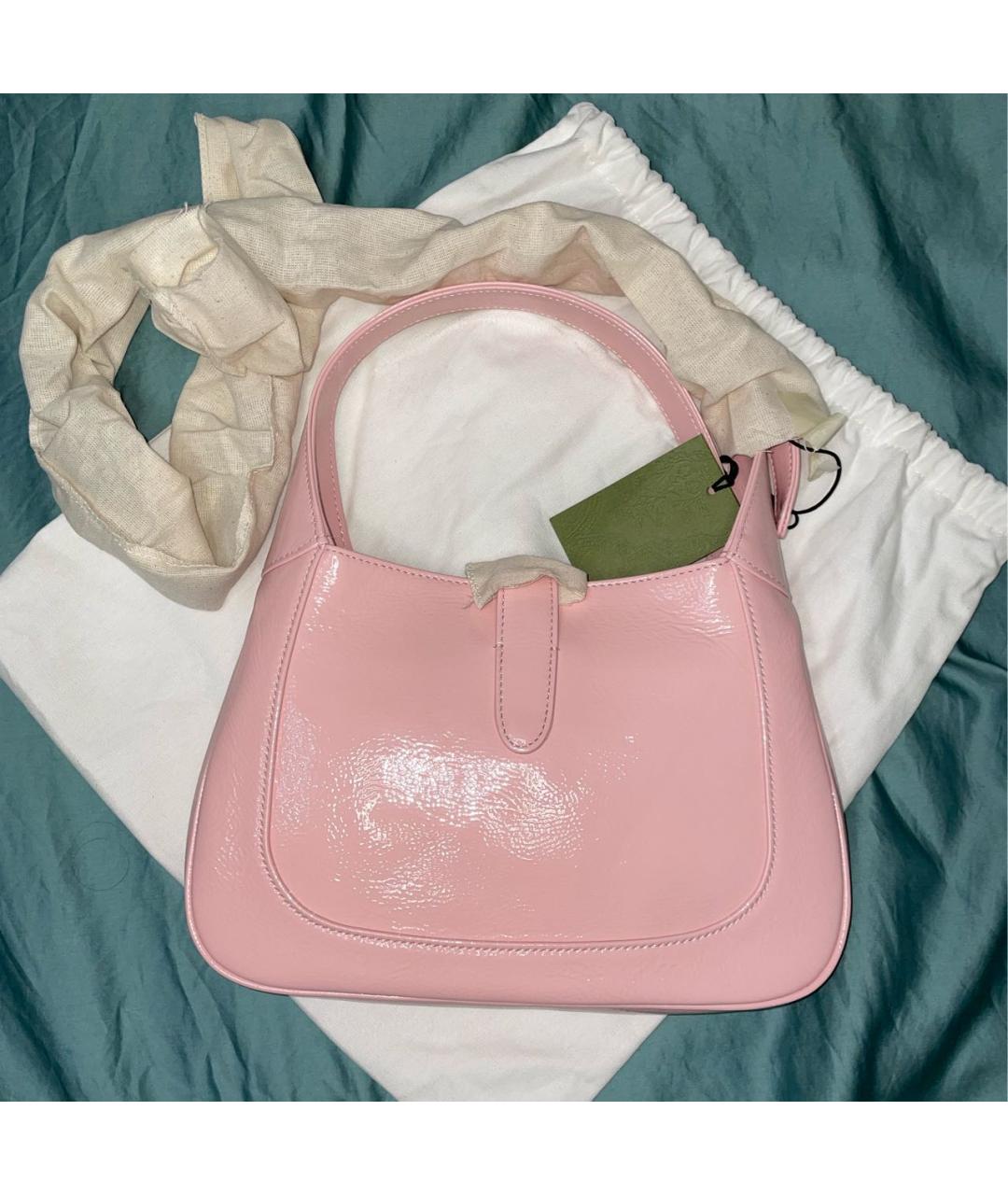 GUCCI Розовая сумка с короткими ручками из лакированной кожи, фото 3