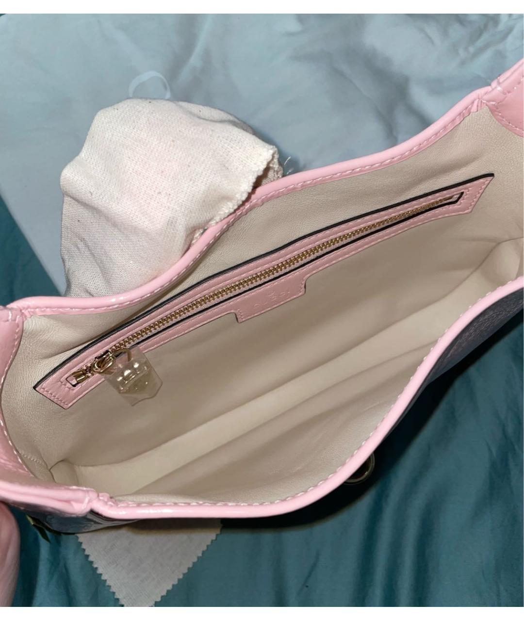 GUCCI Розовая сумка с короткими ручками из лакированной кожи, фото 4
