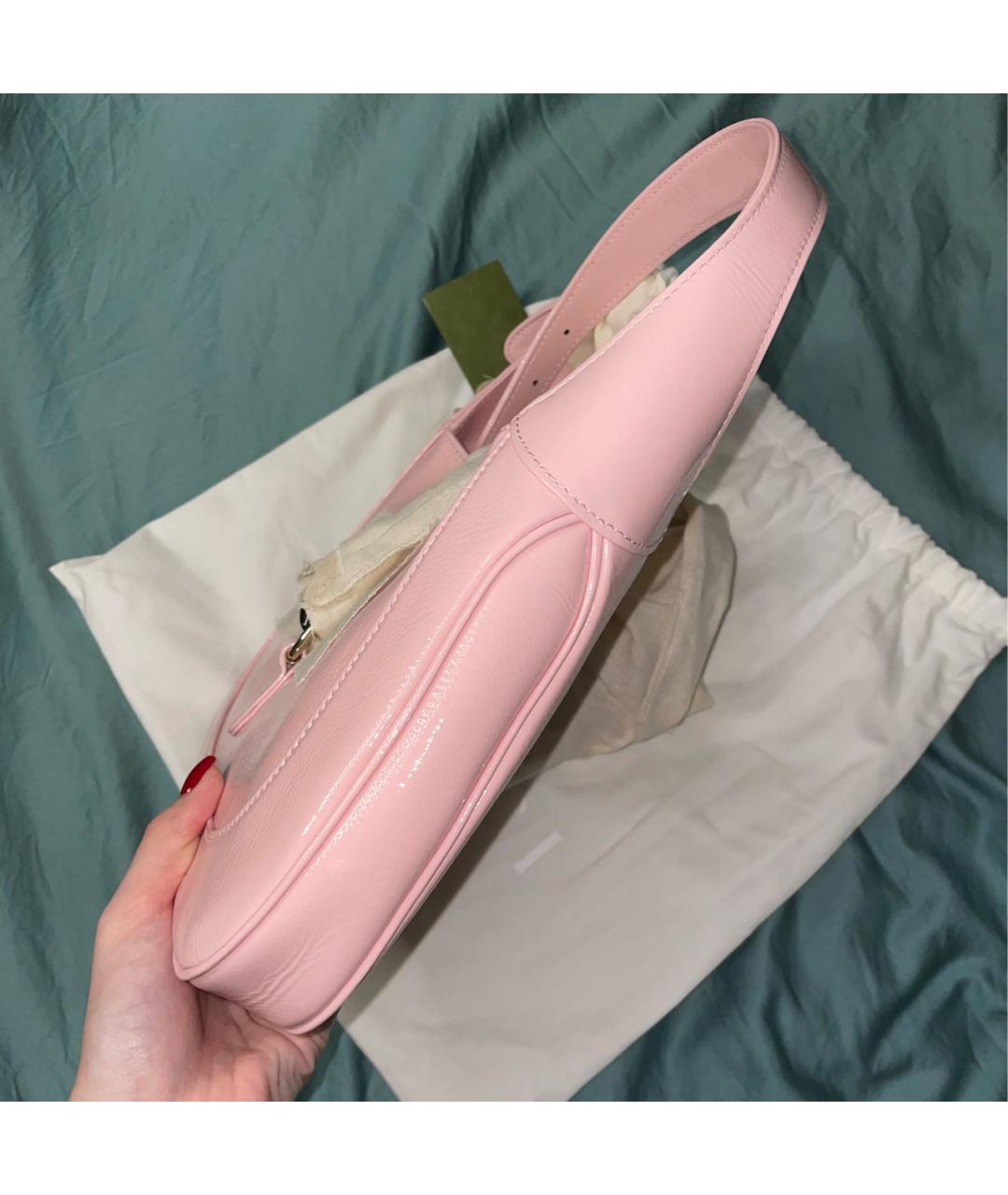 GUCCI Розовая сумка с короткими ручками из лакированной кожи, фото 2