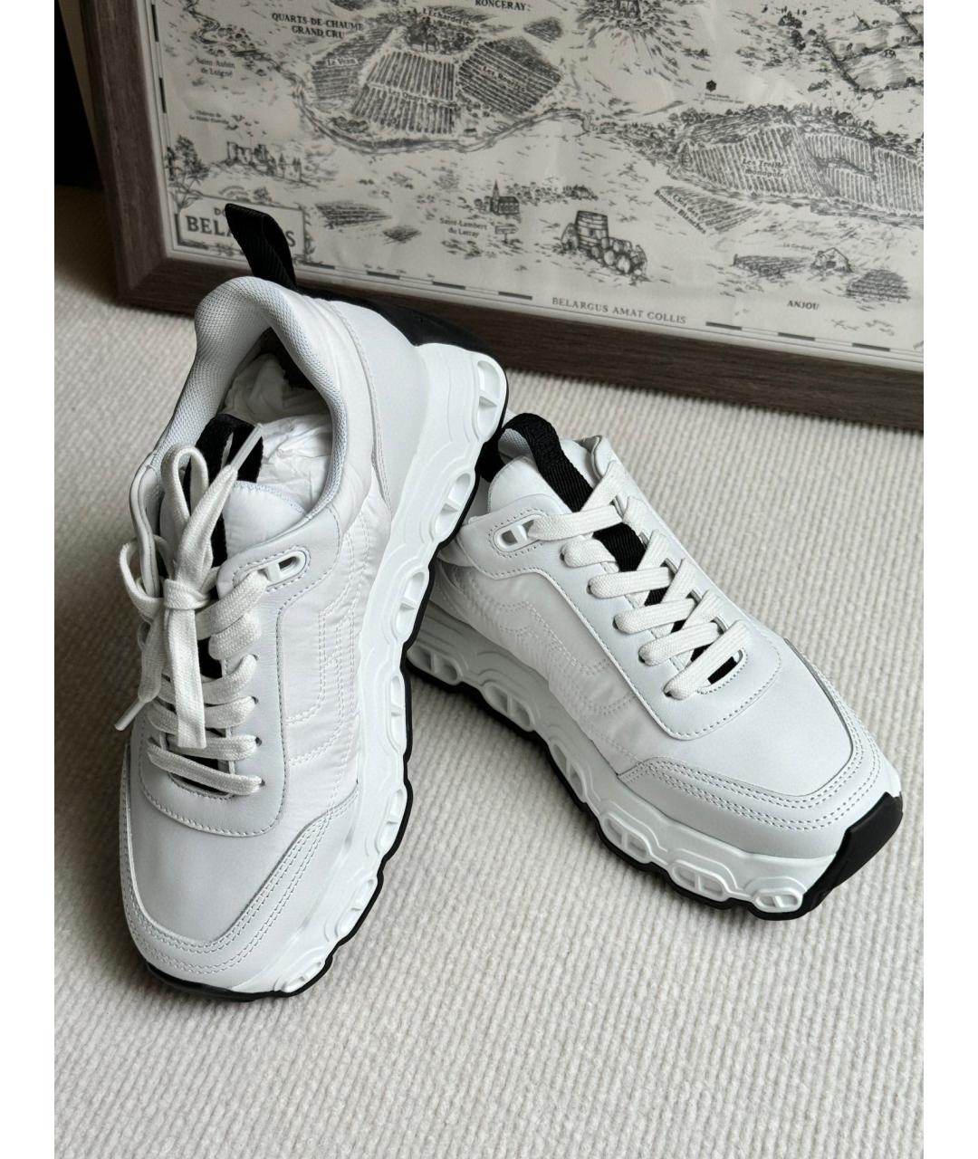 HERMES Белые кожаные кеды, фото 5