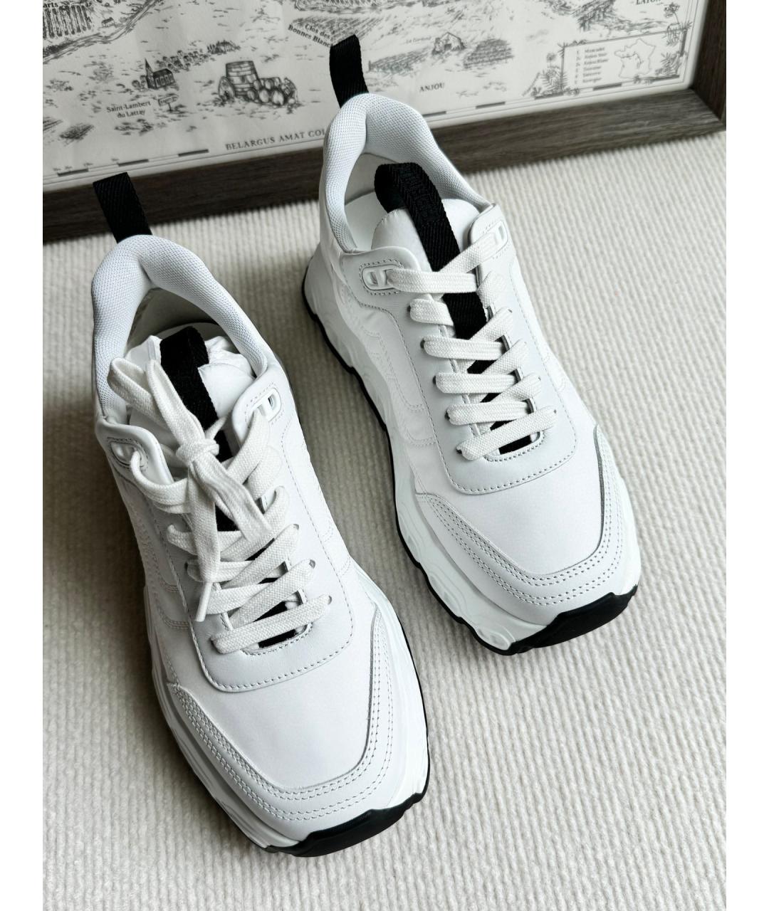 HERMES Белые кожаные кеды, фото 2