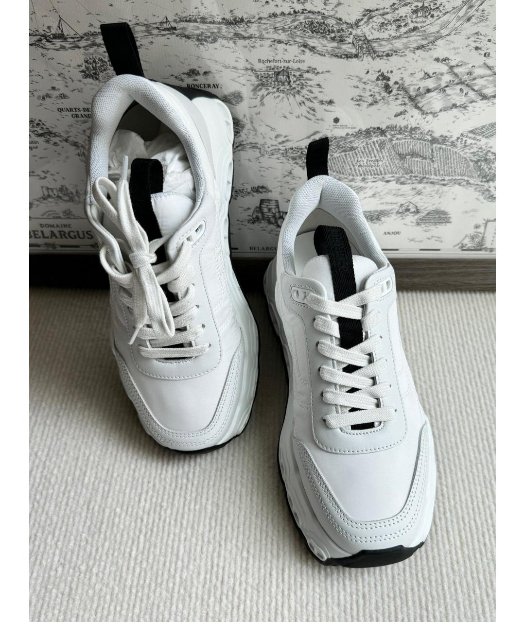 HERMES Белые кожаные кеды, фото 3