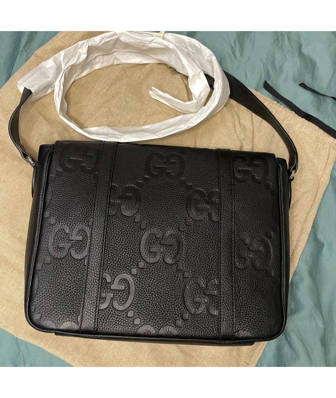 GUCCI Черная кожаная сумка через плечо, фото 3