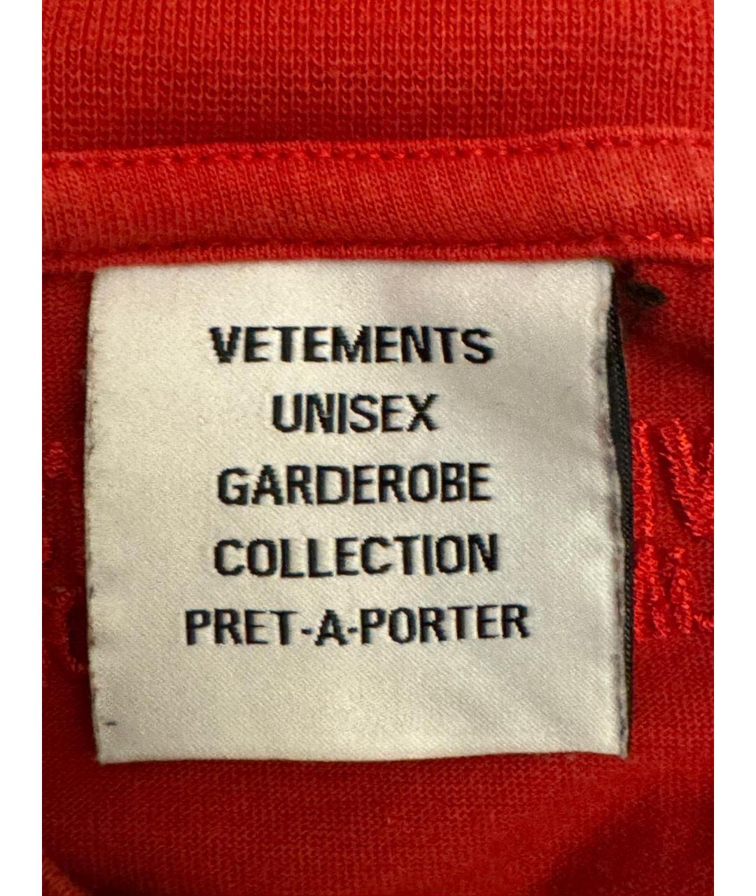 VETEMENTS Красная хлопковая футболка, фото 4