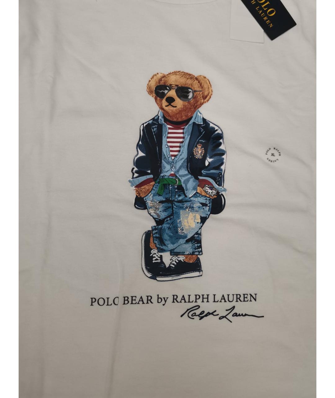 RALPH LAUREN Белая хлопковая футболка, фото 4