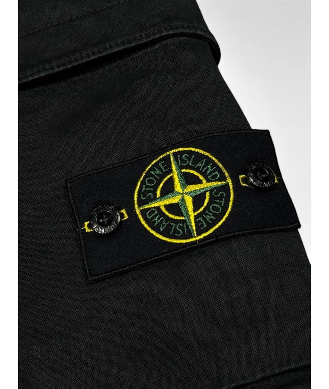 STONE ISLAND Черные хлопковые повседневные брюки, фото 4