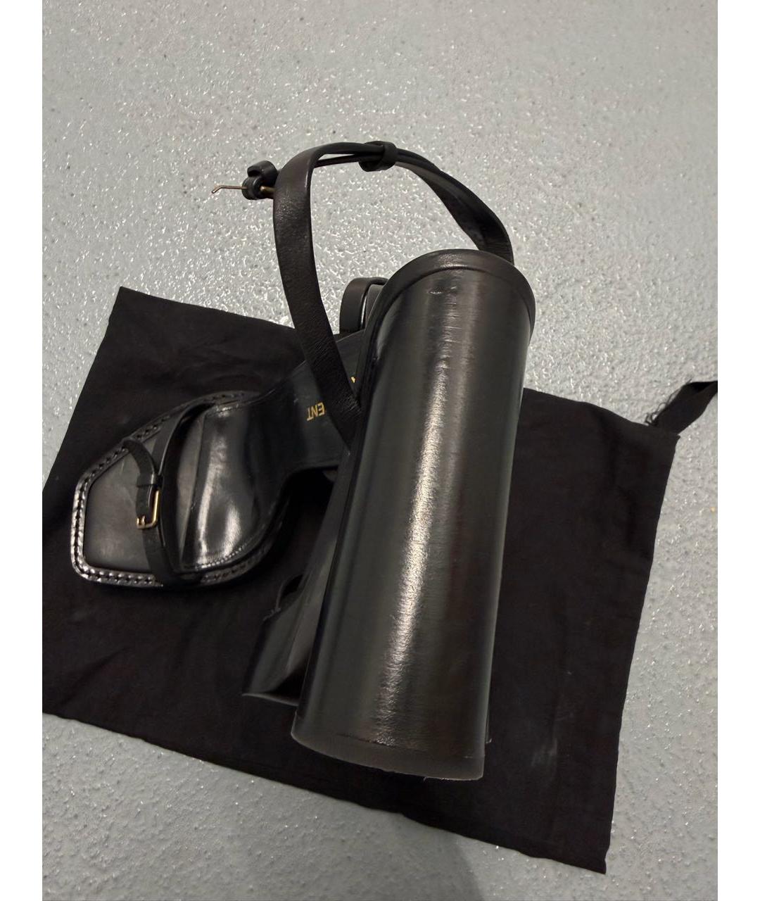 SAINT LAURENT Черные кожаные босоножки, фото 5