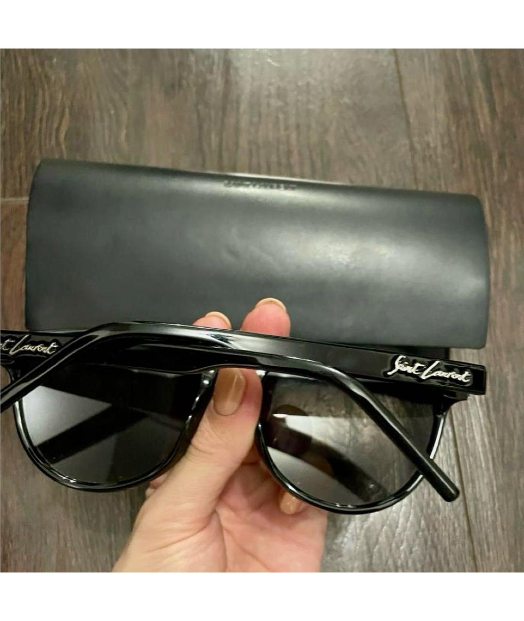 SAINT LAURENT Черные пластиковые солнцезащитные очки, фото 3